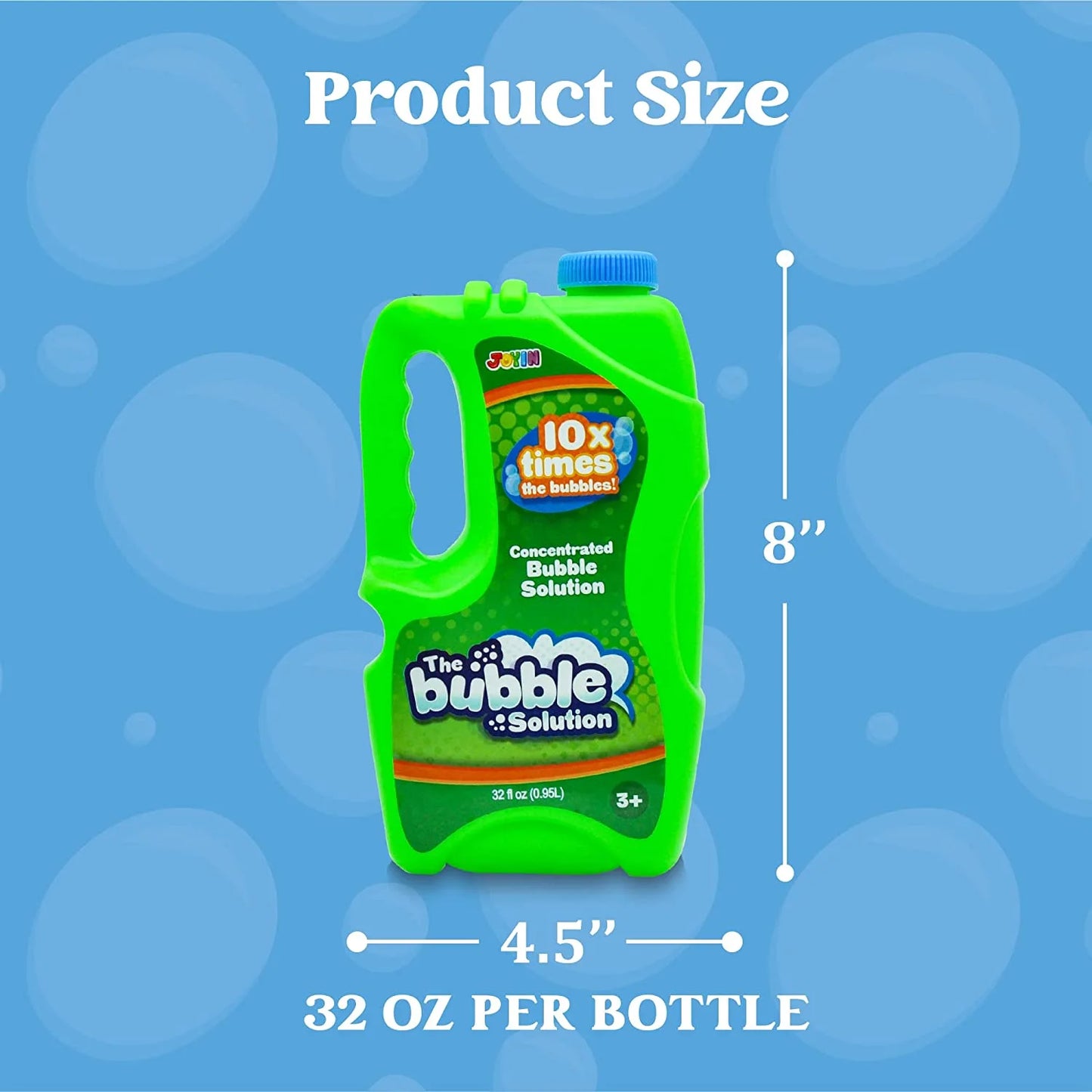 JOYIN 2 Bottles Bubbles Refill Solutions 64 oz (up to 5 Gallon) Big Bubble Solution 64 OZ Concentrated Bubble Solution for Bubble Machine, Gun, Wand Refill Fluid Summer, Easter Toys (Green)