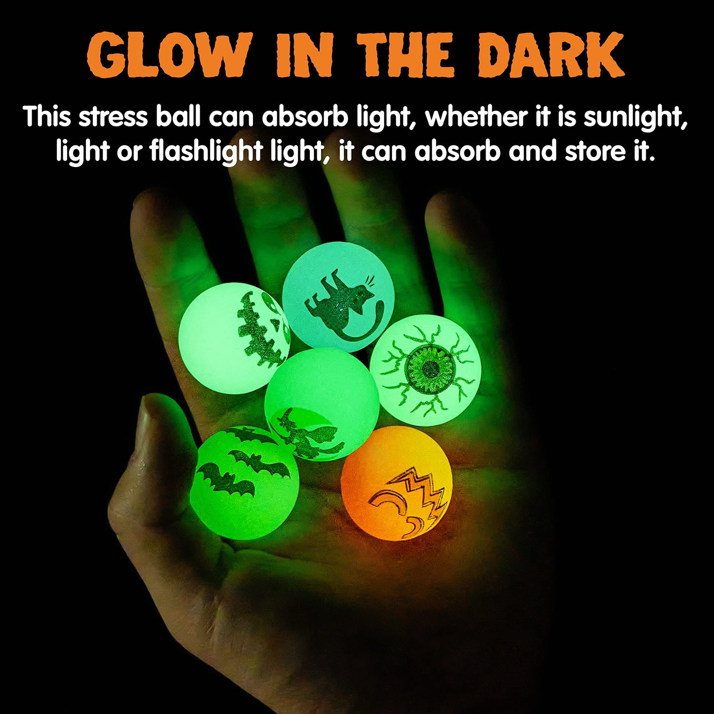 Joyfy 72 Pcs Halloween Bouncy Balls,20 Designs Glow in The Dark Bouncy Balls Halloween Toys for Kids,for Trick or Treaters,Halloween Goodies,Halloween Party Favors