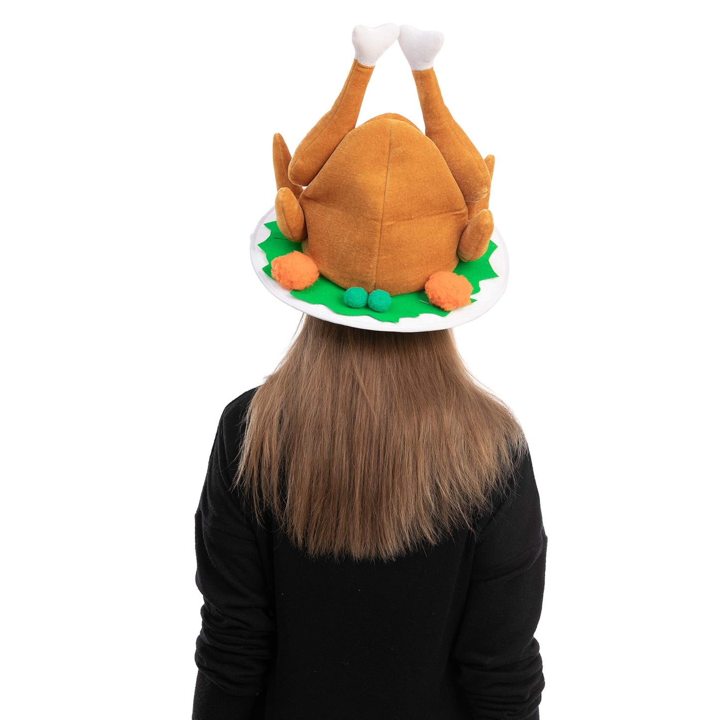 JOYIN 2 Pack Plush Roasted Turkey Hat for Thanksgiving Night Event, Dress-up Party, Thanksgiving Decoration, Role Play, Carnival, Cosplay, Costume Accessories