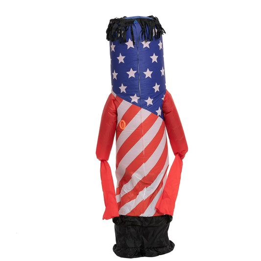 Spooktacular Creations Inflatable Tuble Costumes for Adult, with Blower American Flag Air Dancer Tube Man Wavy Arm Guy Costumes, Halloween Party Role Play