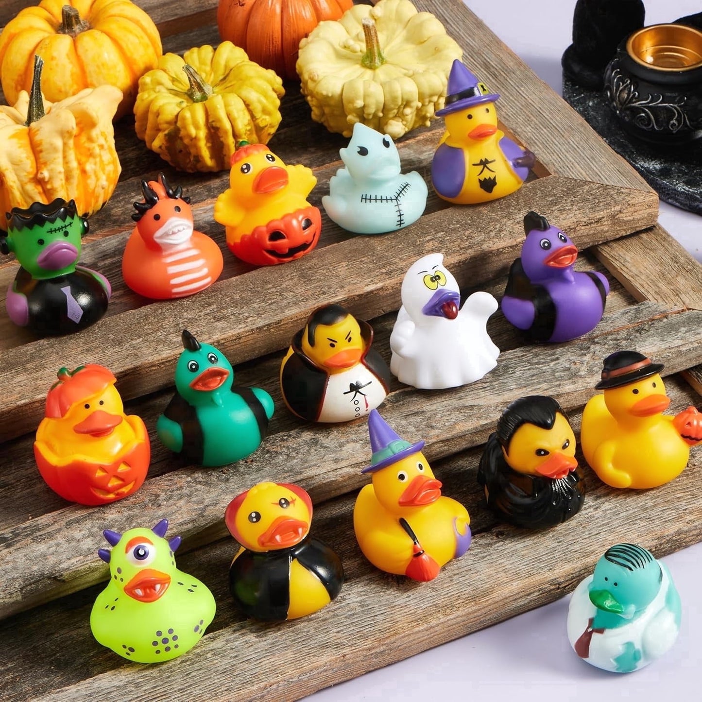 Joyfy 36 Pcs Halloween Rubber Ducks,Halloween Toys Rubber Ducks in Bulk for Toddlers Kids,Halloween Bath Toy Basket Prizes,Halloween Toys for Trick or Treaters