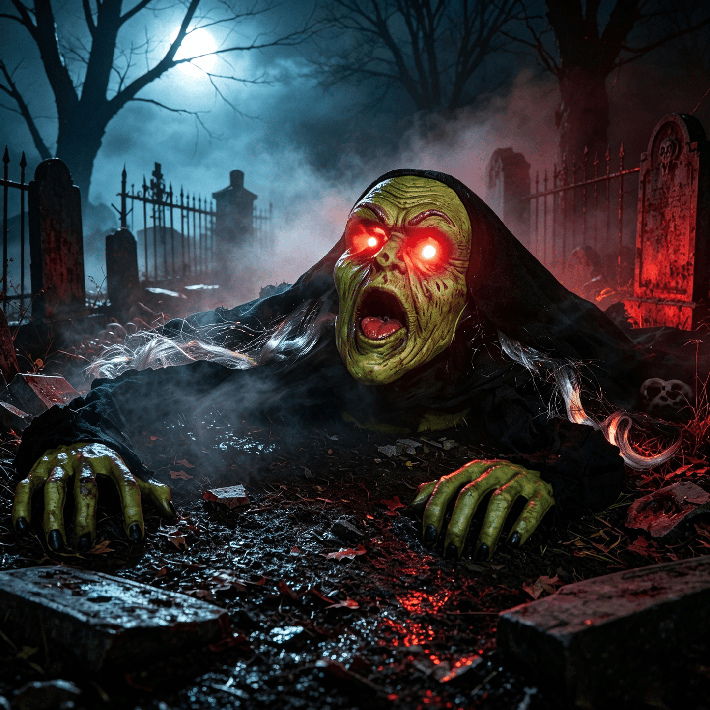 Joyfy Halloween Groundbreaker Halloween Decorations Zombie with Sound and Flashing Eyes,Outdoor Scary Halloween Yard Decorations