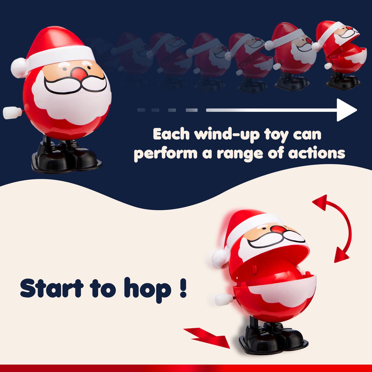 Joyfy 24 Pcs Christmas Wind Up Toys for Kids Party Favors,Clockwork Toys for Child Xmas Stuffers Birthday Gifts