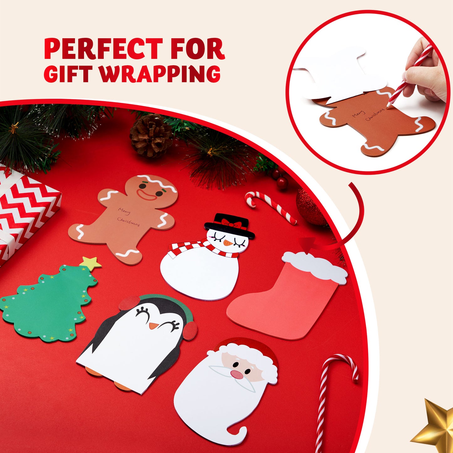 SYNCFUN Christmas Characters Notepads, 24 Packs