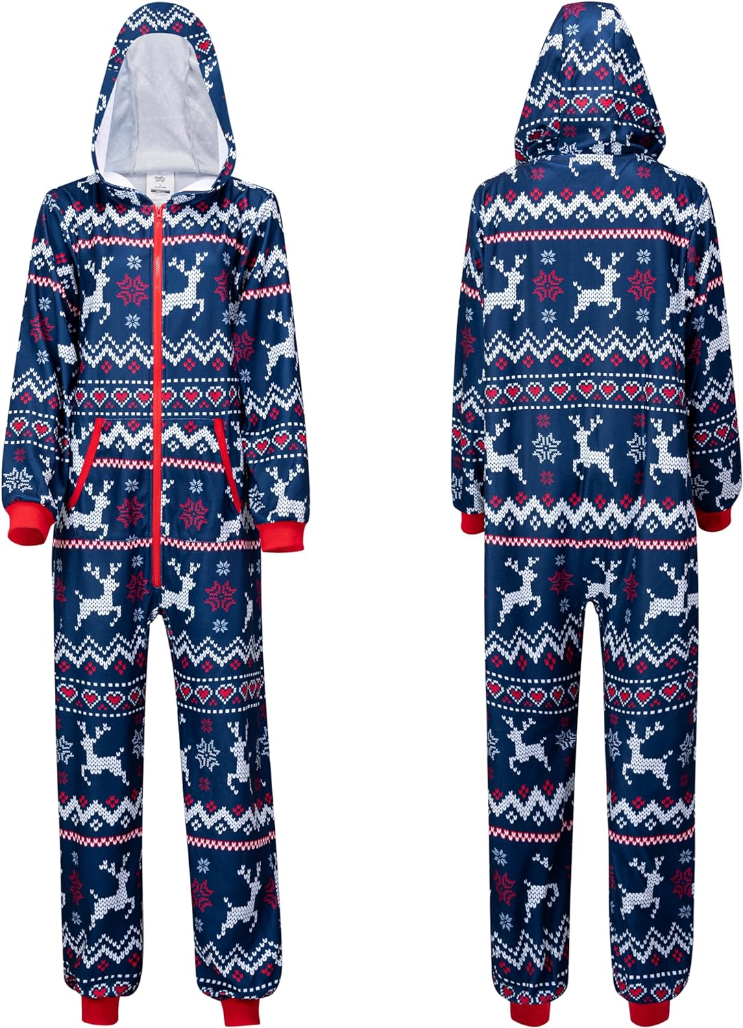 SYNCFUN Women's Christmas Pajamas, Adult Christmas Hooded One-Piece Pajamas Women Pajamas Ugly Christmas Sweater Hoodies