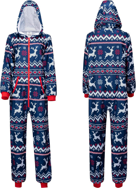 Joyfy Women's Christmas Pajamas, Adult Fleece Plaid Hoodie Full Zip Women's Pajamas, Women's Holiday Pajamas