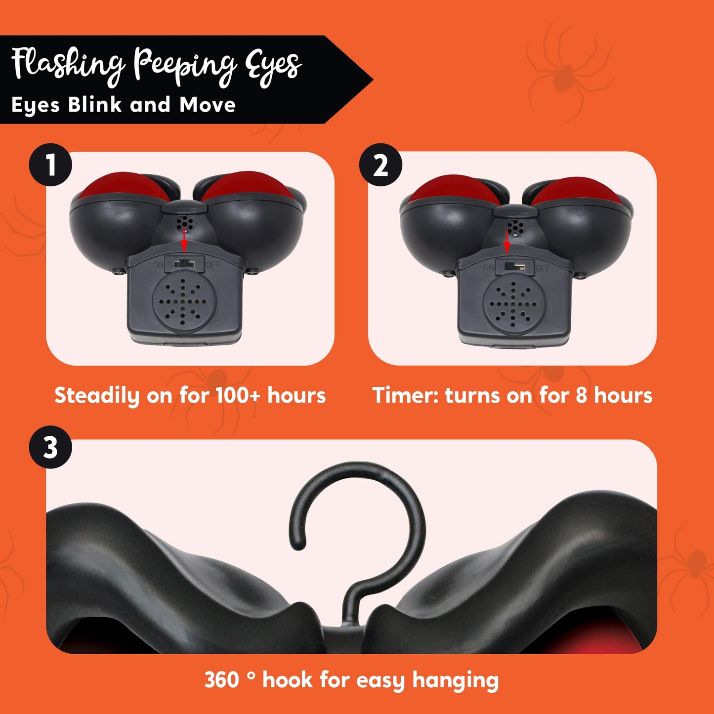 Joyfy 3 Packs Halloween Animated Flashing Peeping Eyes Lights Decorations,Outdoor Halloween Light Decorations,Halloween Car Decorations