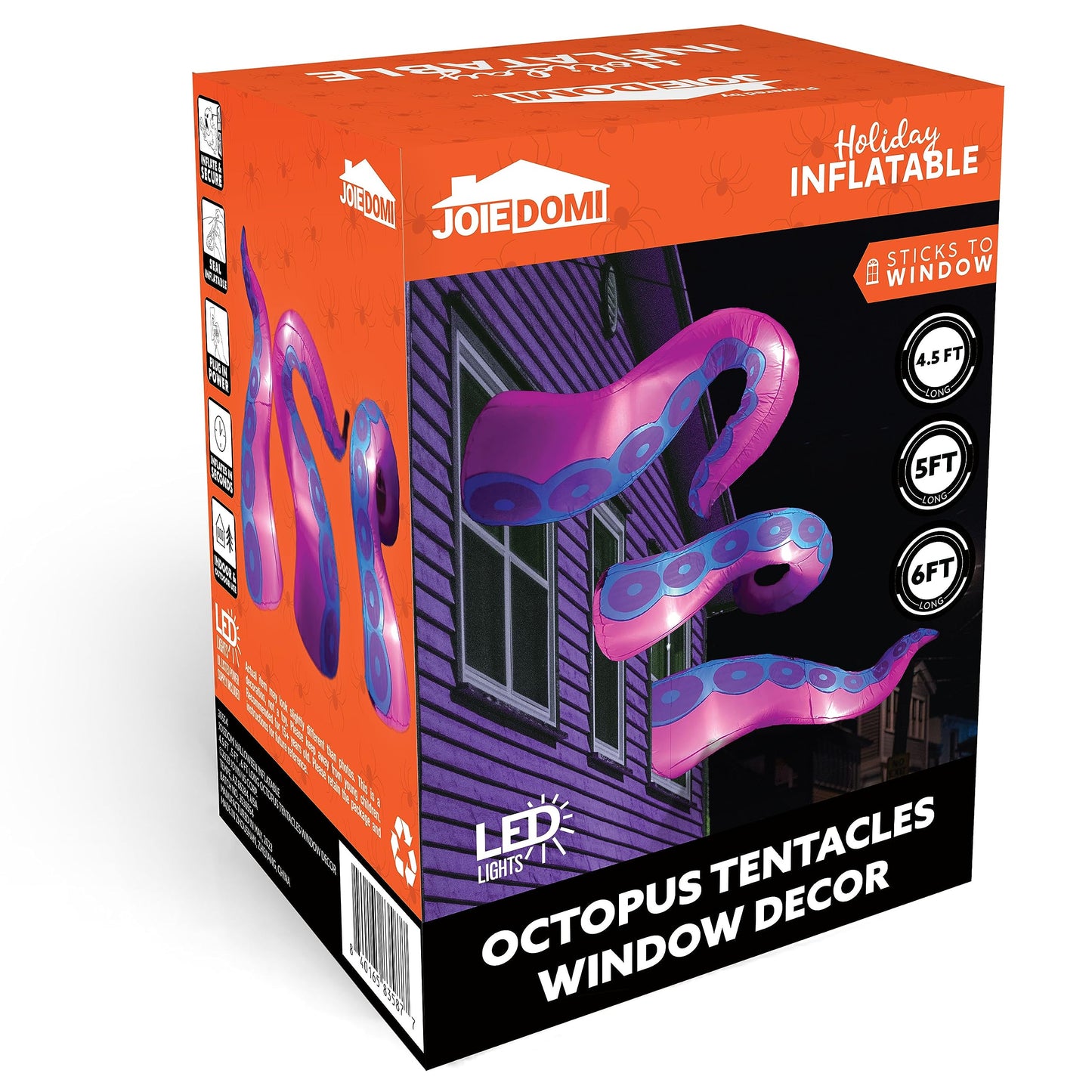 Syncfun 3 Pcs Halloween Inflatable Outdoor Giant Octopus Tentacle Broke Out from Window with Built-in LED Blow Up Inflatable for Window Decoration Yard Garden Lawn Decor