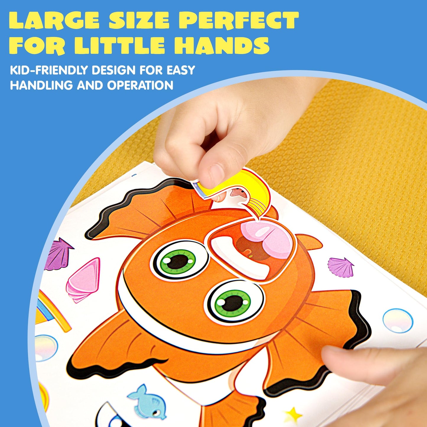 36 Sheets Make-a-Face Sticker Sheets, 1000+ Make Your Own Animal Mix and Match Stickers for Kids, Birthday Holiday Party Favor Craft Gifts for Toddlers, 9.8"x6.7"
