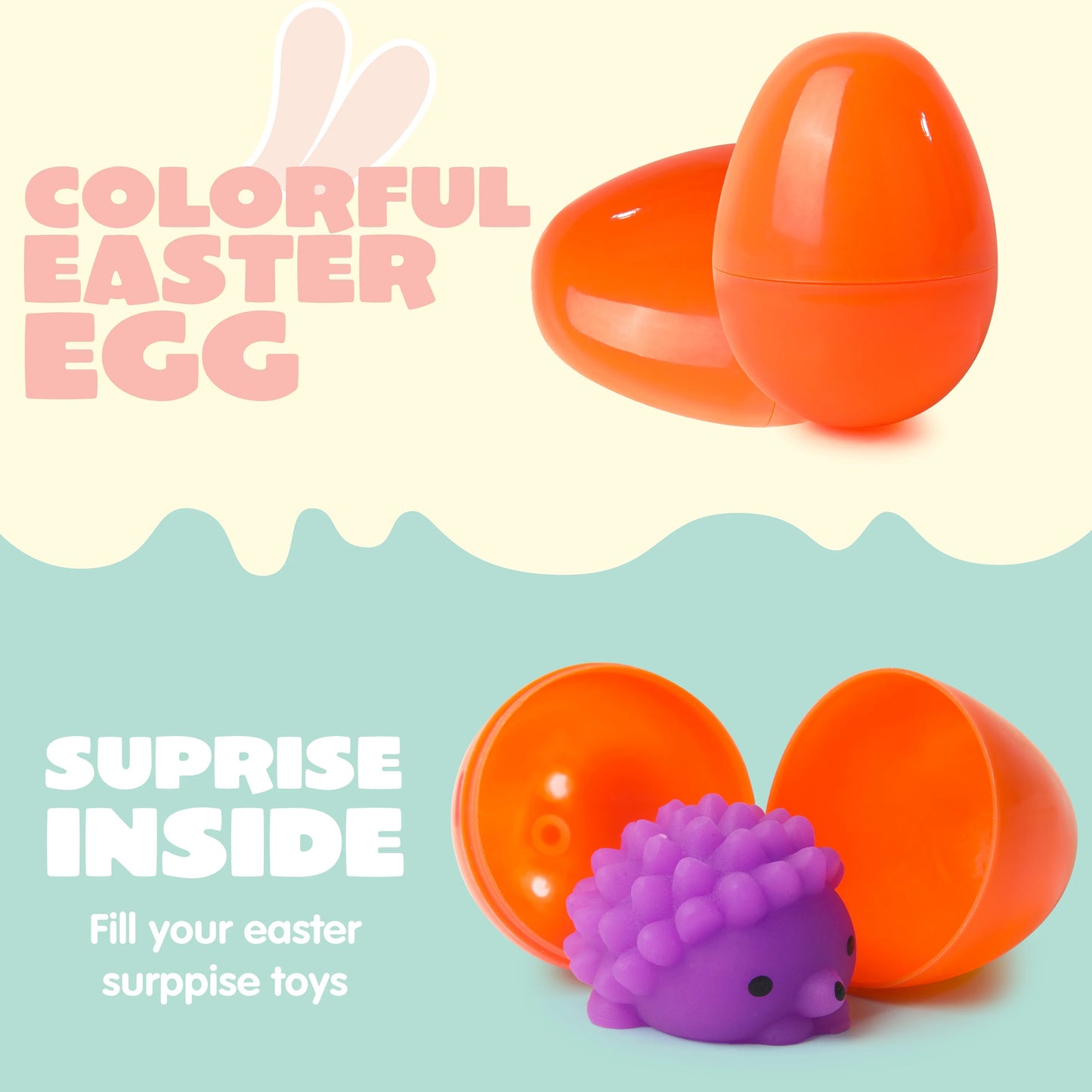48 Pcs Prefilled Easter Eggs with Toys(24 Mochi and 24 Eggs),Mochi Squishy Small Toys for Easter Eggs,Stuffed Easter Baskets for Toddler Kids