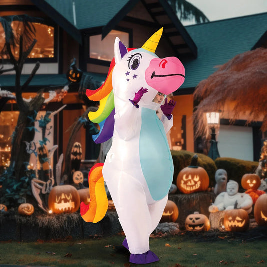 Syncfun Inflatable Costume Full Body Unicorn Halloween Costume for Adults & Youth, Funny Air Blow Up Costumes for Halloween Party Cosplay