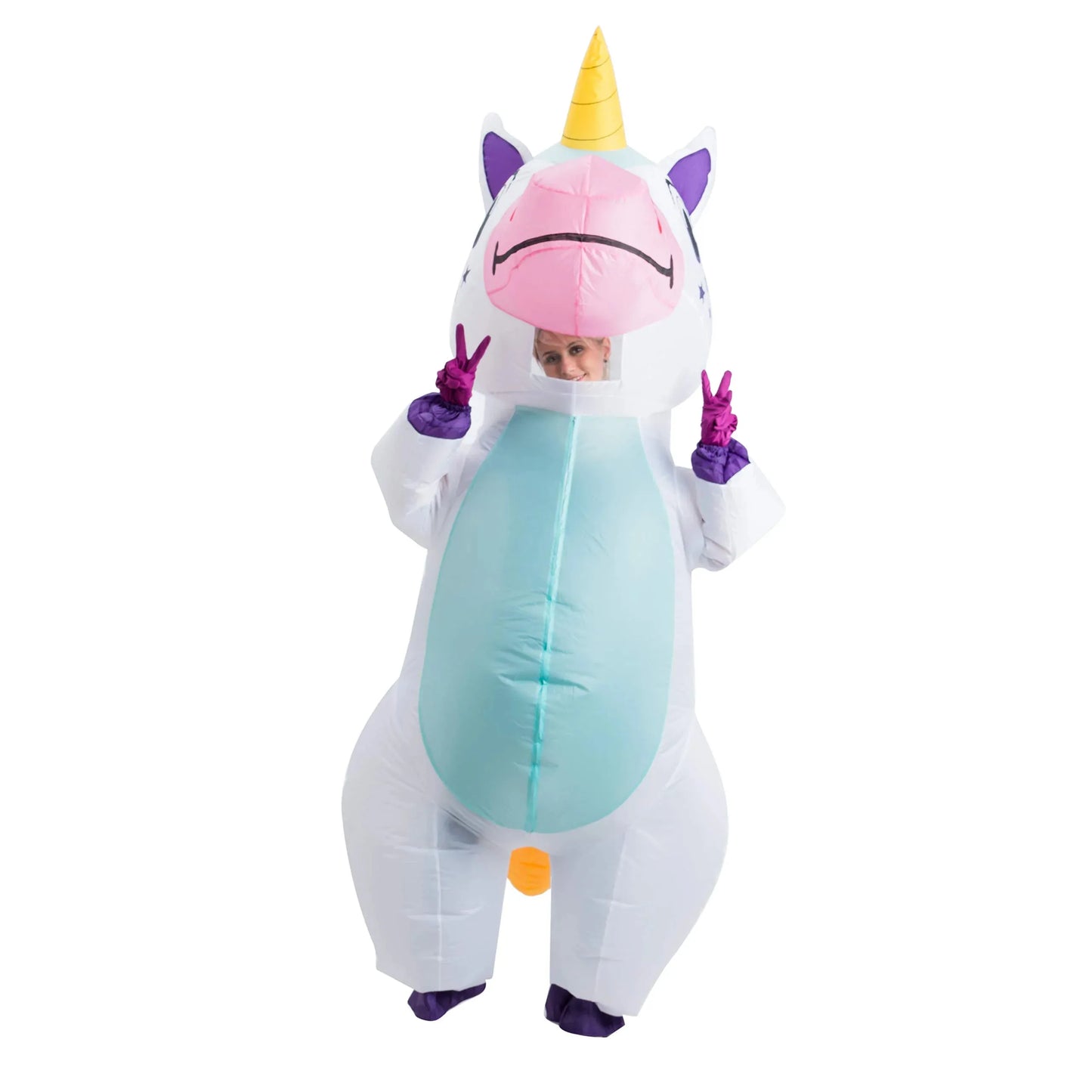 Syncfun Inflatable Costume Full Body Unicorn Halloween Costume for Adults & Youth, Funny Air Blow Up Costumes for Halloween Party Cosplay