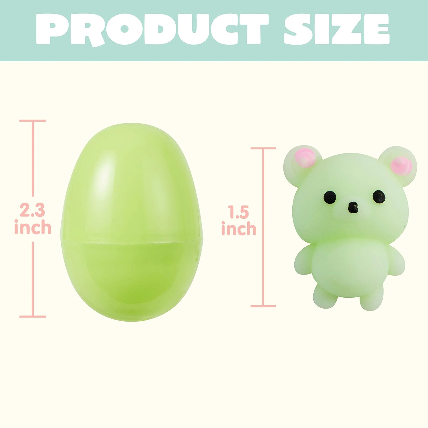24 Easter eggs and animal Mochi plush toys, mini Kawaii plush toys for squeezing and stress relief