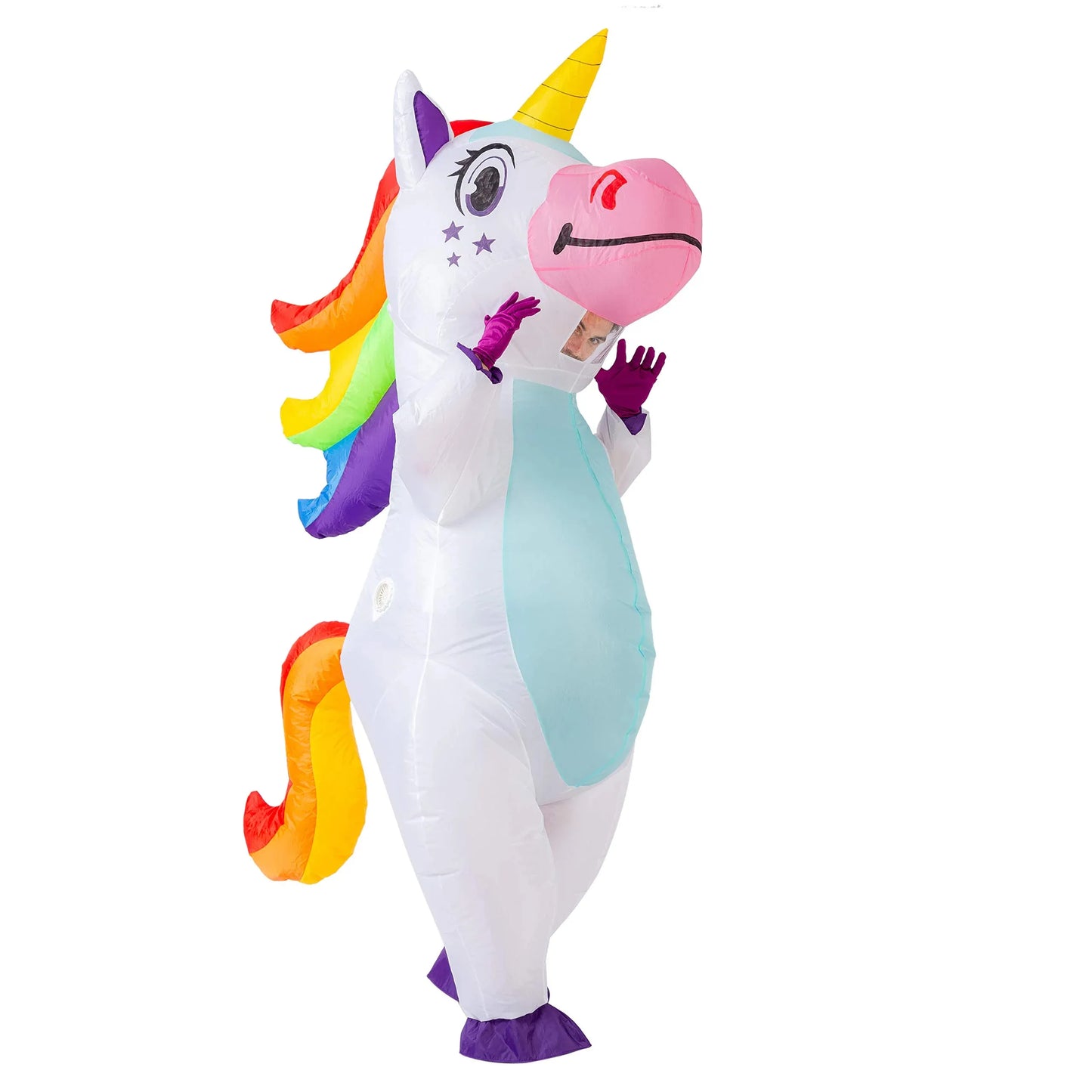 Syncfun Inflatable Costume for Kids, Full Body Unicorn Blow Up Halloween Costume for Toddlers Child (7-10yrs)