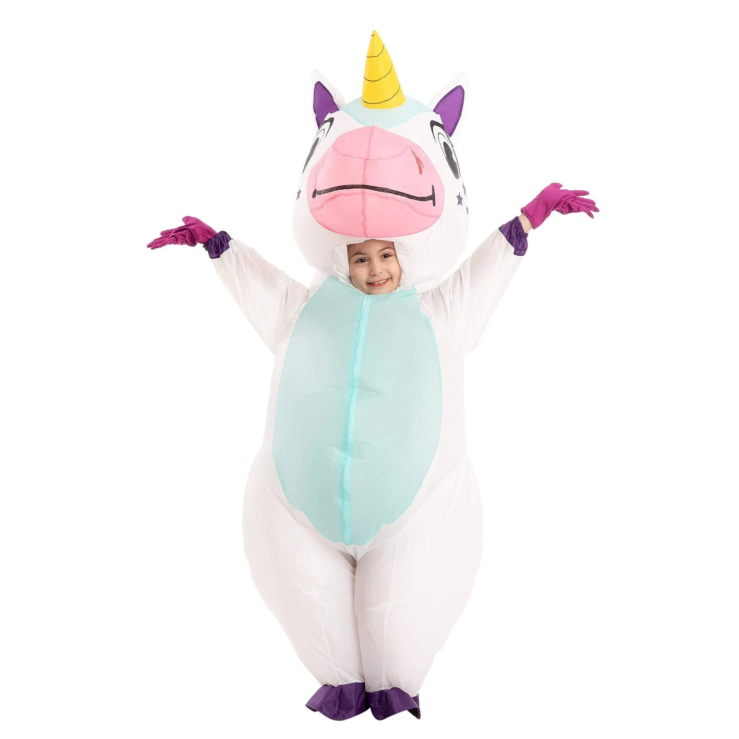 Syncfun Inflatable Costume for Kids, Full Body Unicorn Blow Up Halloween Costume for Toddlers Child (7-10yrs)