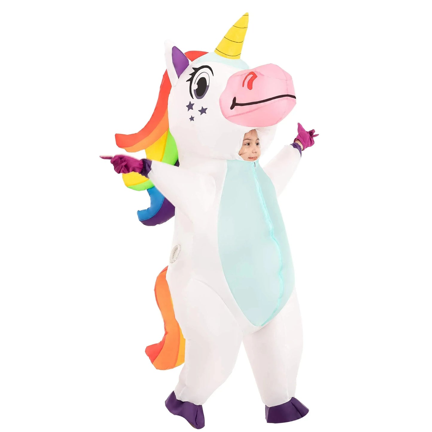 Syncfun Inflatable Costume for Kids, Full Body Unicorn Blow Up Halloween Costume for Toddlers Child (7-10yrs)