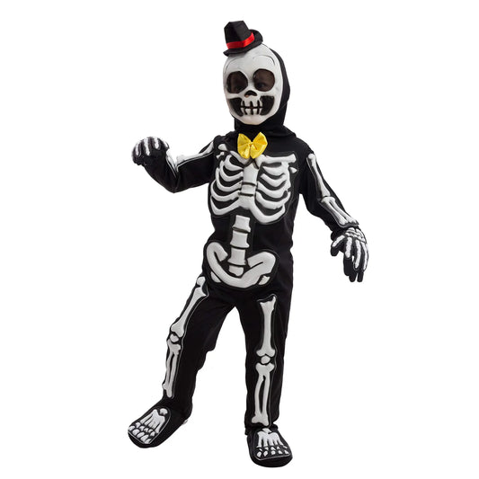 Syncfun Skeletones Costume for Kids Cosplay, Halloween Dress UP Costume, Glow in the Dark Skeleton Onesie, S