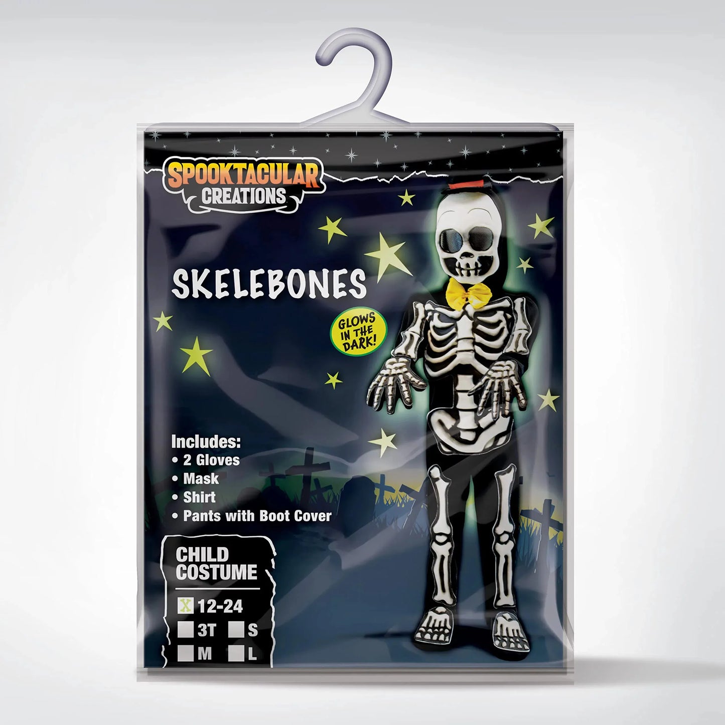 Syncfun Skeletones Costume for Kids Cosplay, Halloween Dress UP Costume, Glow in the Dark Skeleton Onesie, S