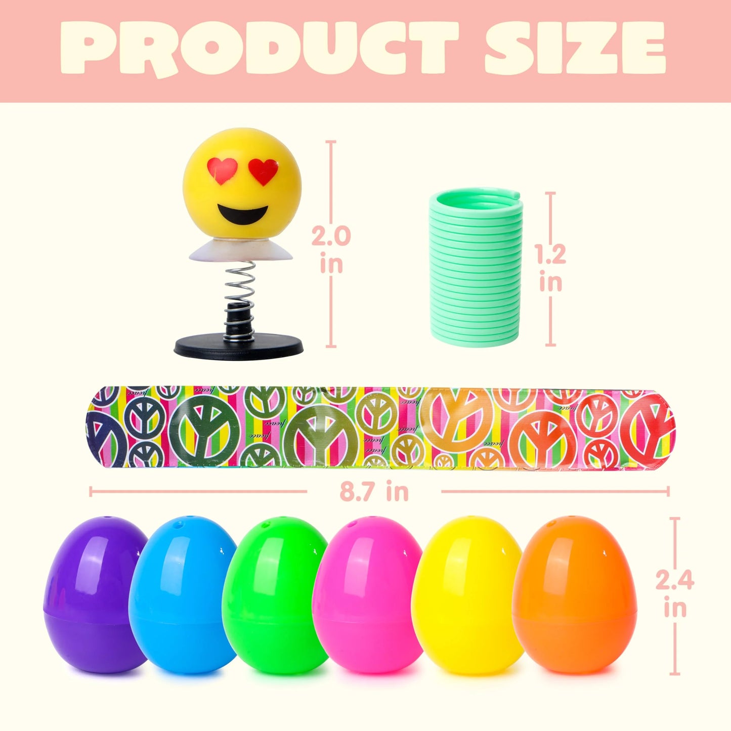 144 pre-filled Easter eggs with a variety of toys for finding Easter eggs