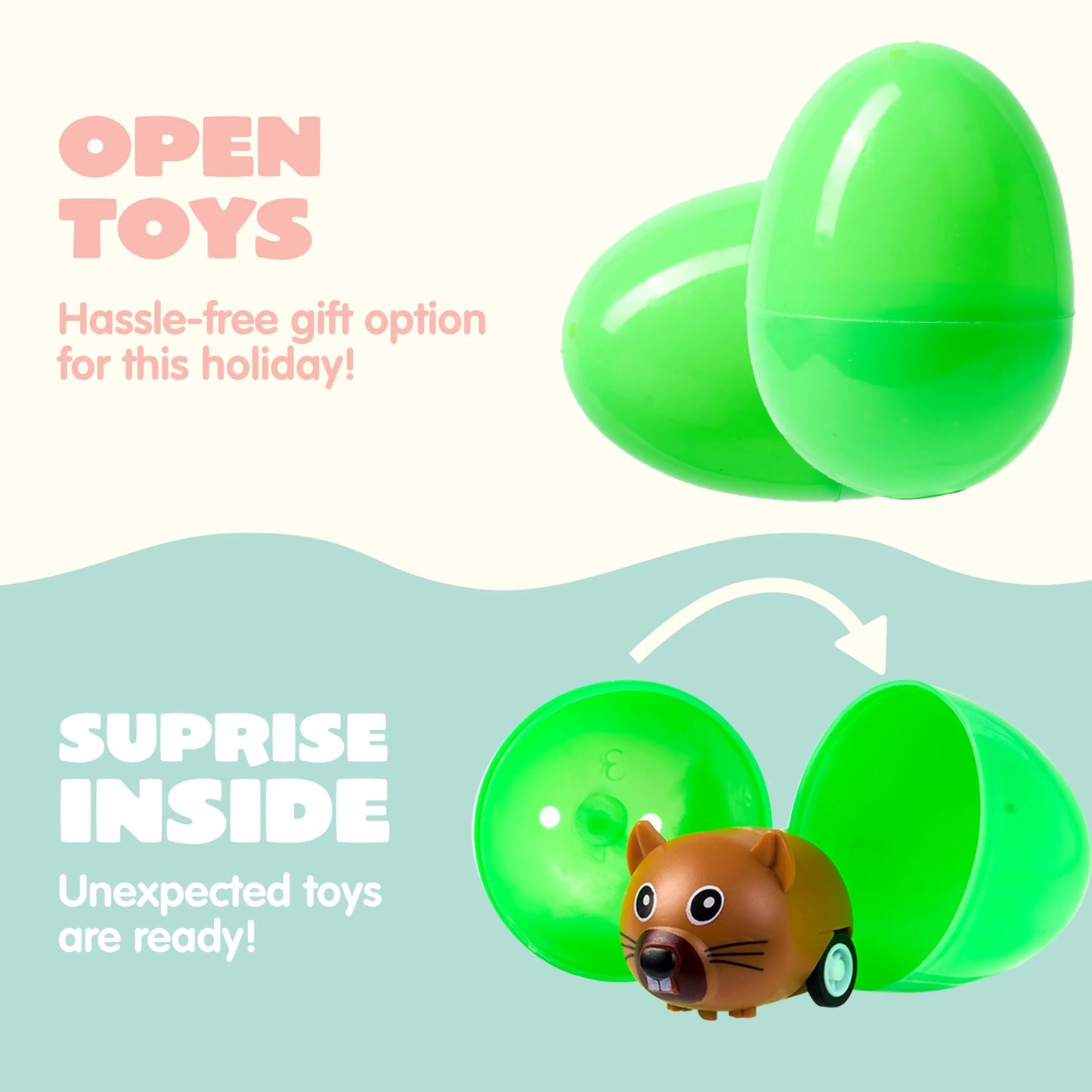 160 pre-filled Easter eggs with assorted toys, Easter eggs filled with Easter baskets