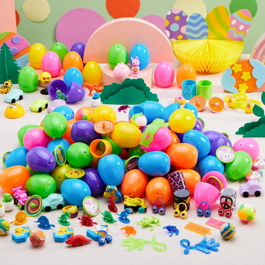 200-Piece Prepackaged Easter Eggs with Assorted Easter Egg Hunt Toys