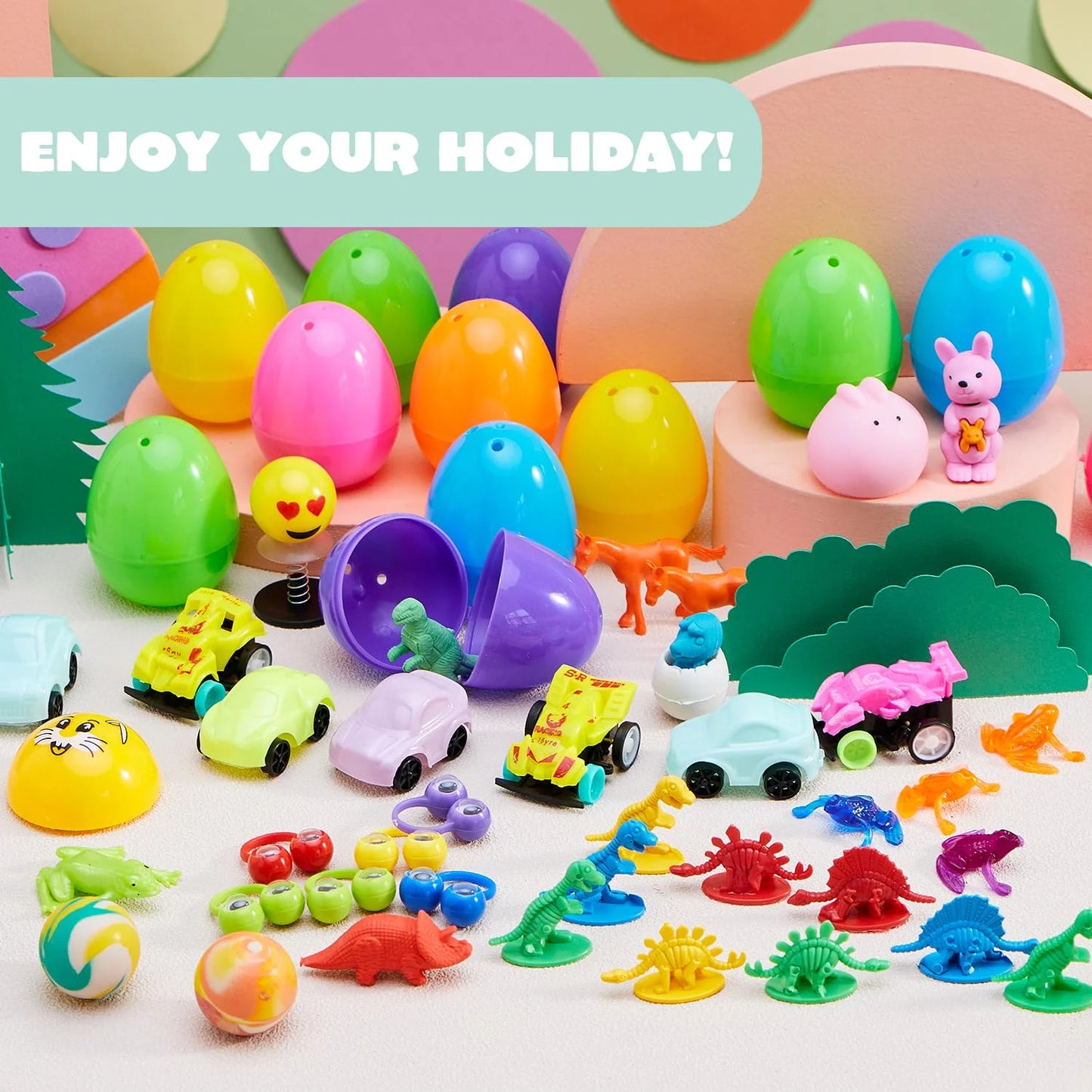 200-Piece Prepackaged Easter Eggs with Assorted Easter Egg Hunt Toys