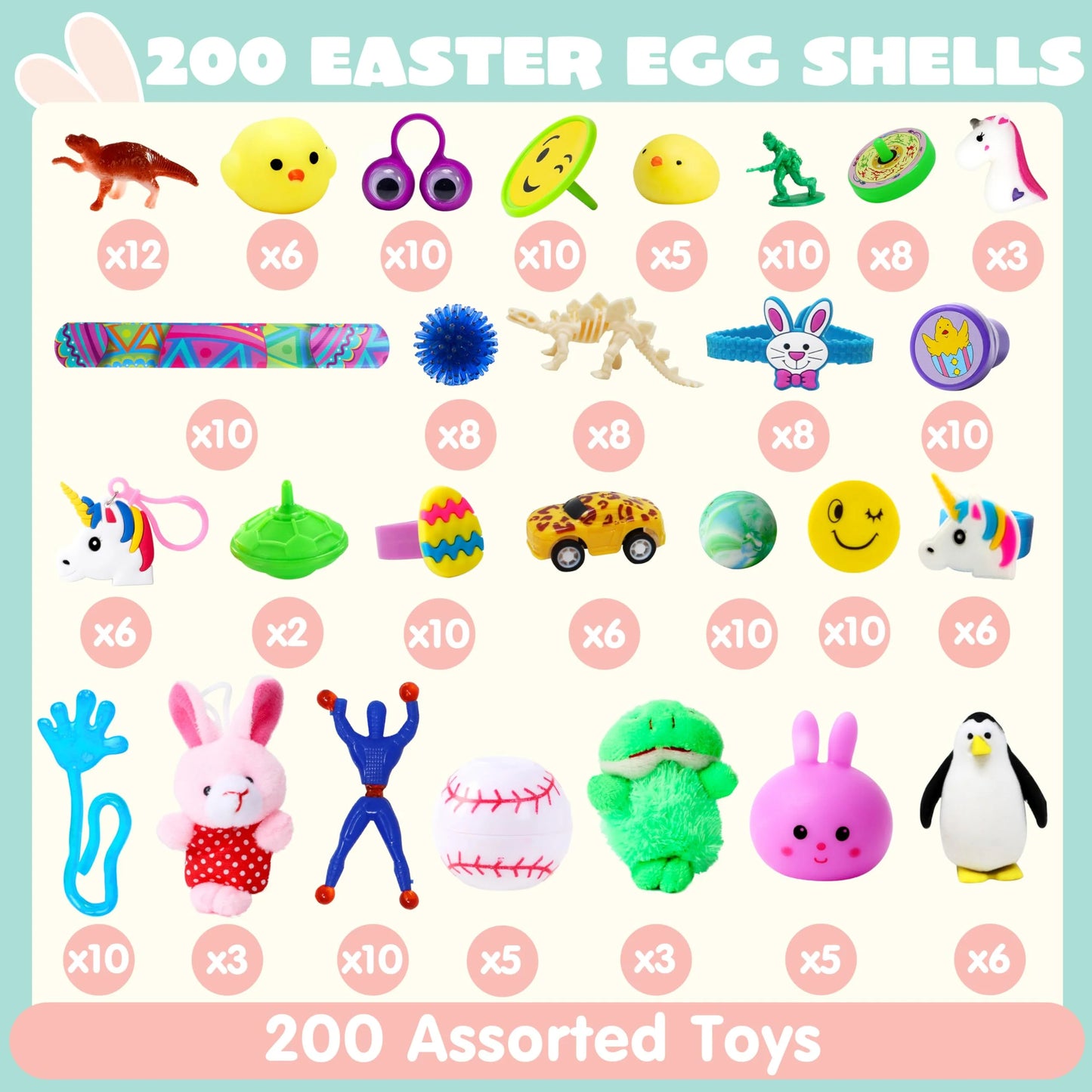 Traditional assorted eggs with novelty toys