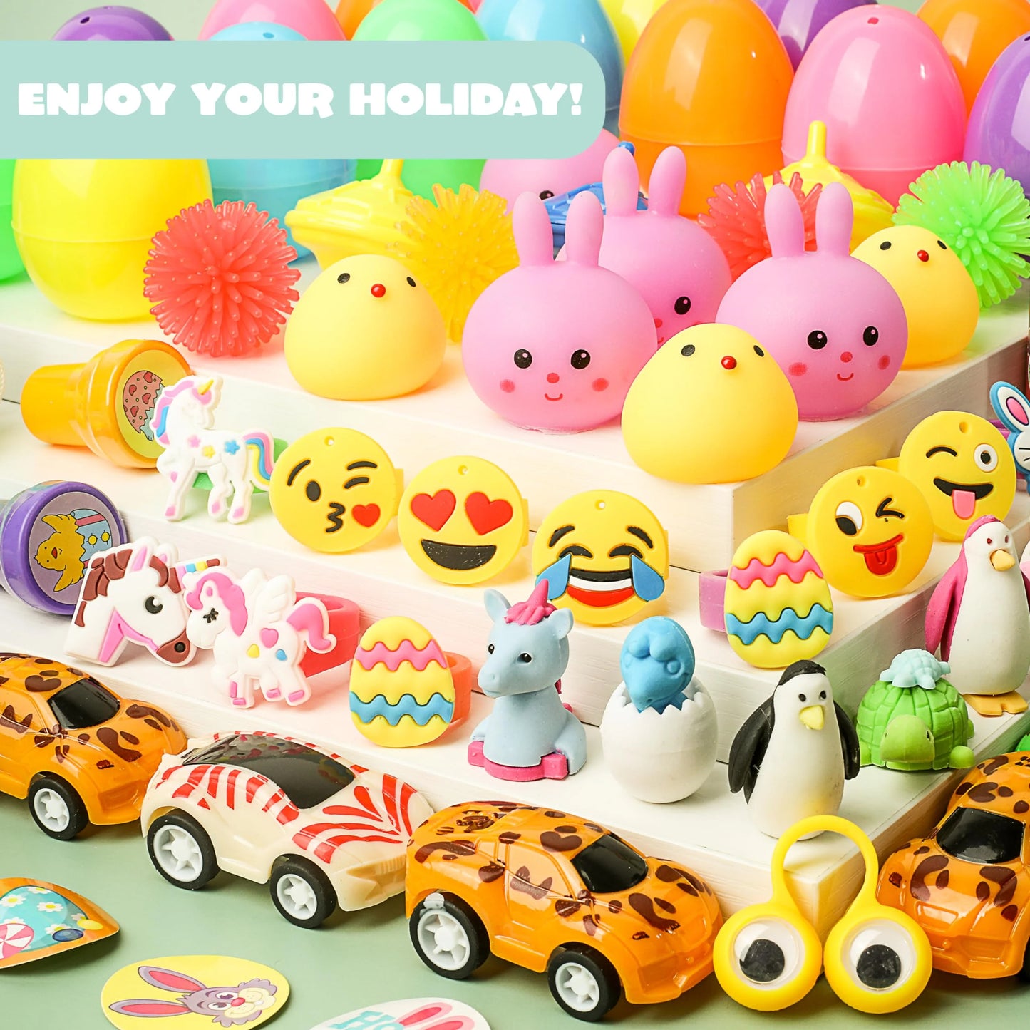Traditional assorted eggs with novelty toys