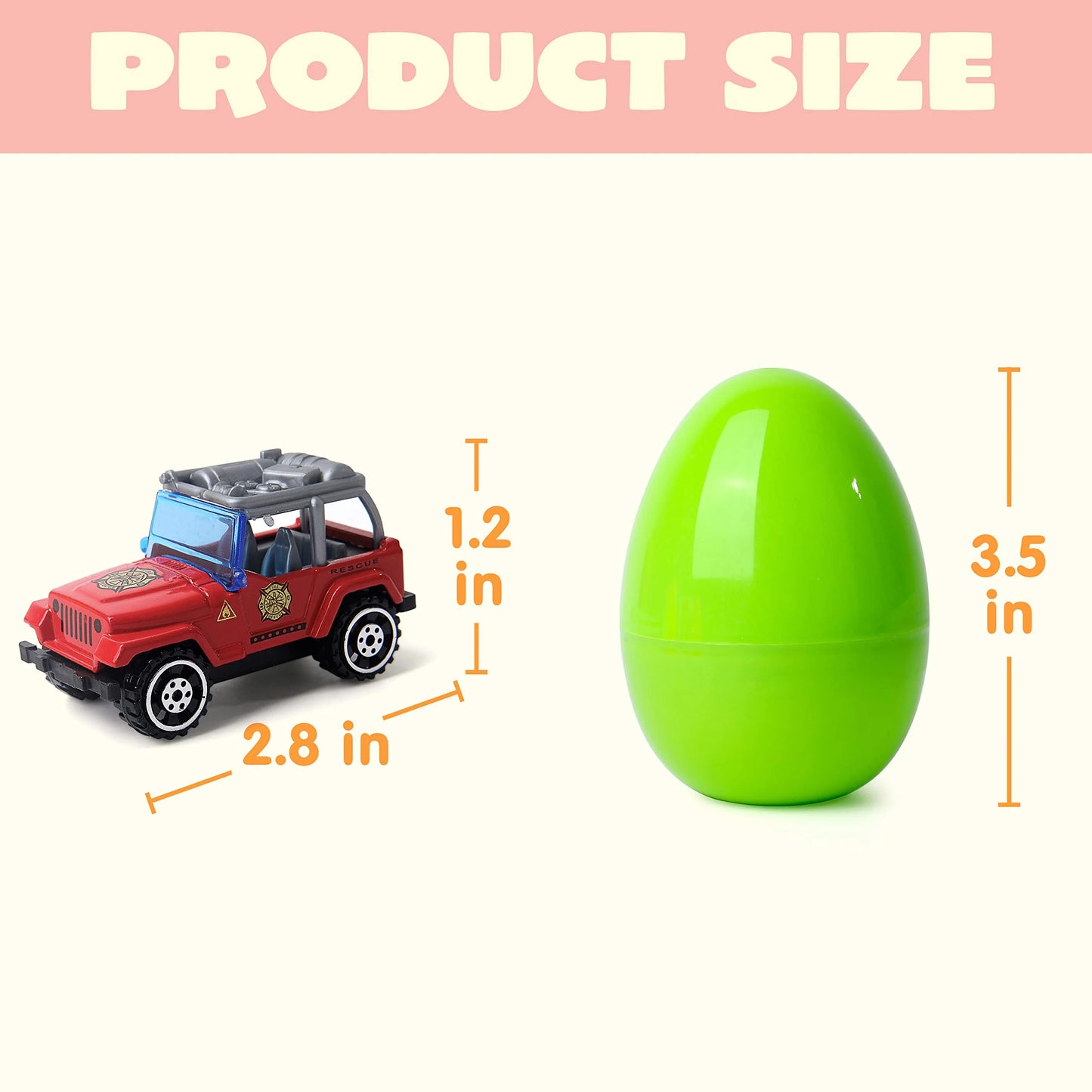 18 giant Easter eggs filled with die-casting cars, pulled back city cars and trucks, children's toy pre filled eggs