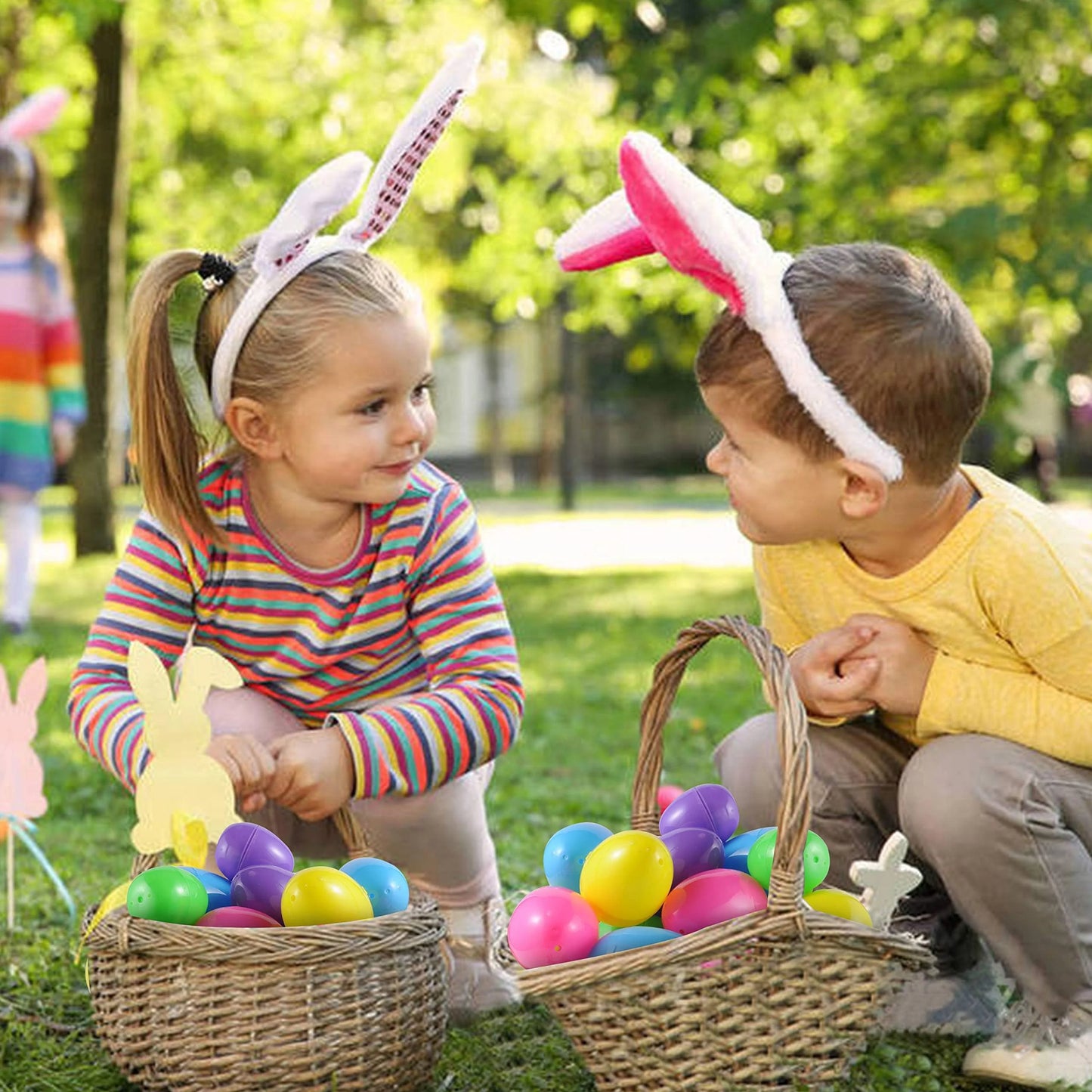 JOYFY 80 Packs Prefilled Easter Eggs with Assorted Toys,Easter Egg Bulk for Kids,Easter Eggs Hunt Events,Basket Stuffers Fillers,Classroom Prize Supplies