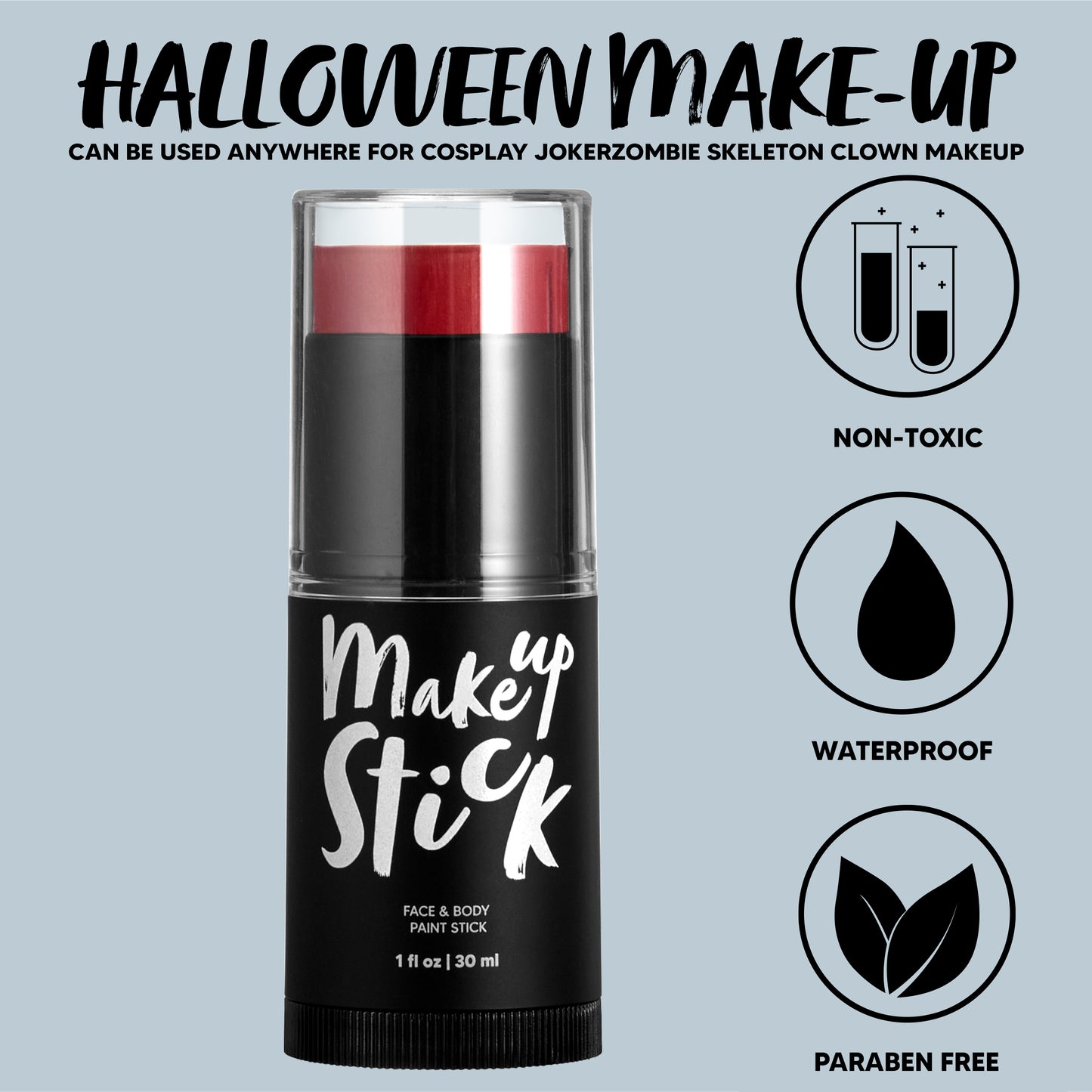 Joyfy 3 Pcs Halloween Makeup Stick,Halloween Face Painting Kit SFX Makeup for Zombie Vampire Skeleton Joker Cosplay for Adult Kids