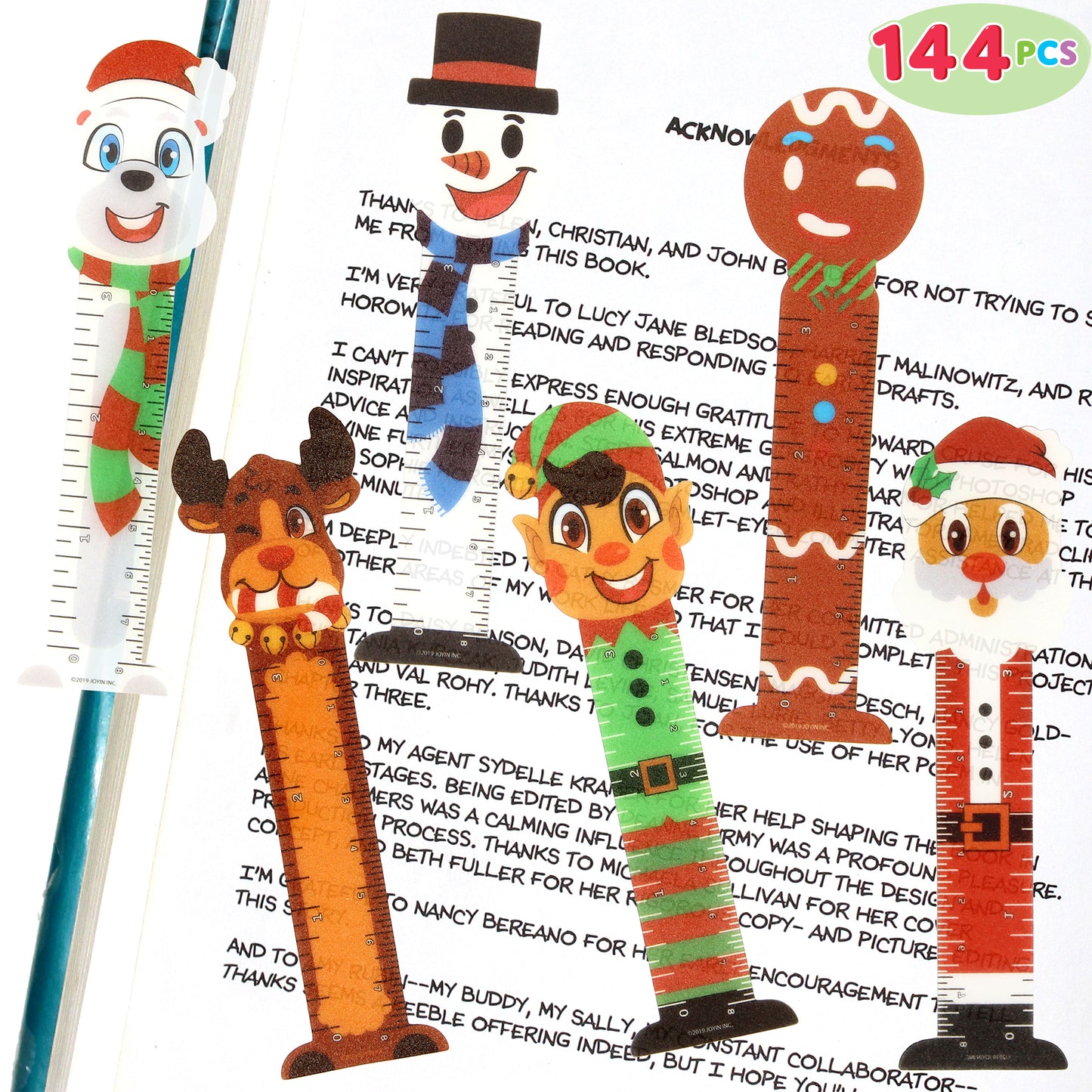 SYNCFUN Christmas Rulers in 6 Designs, 144 Pcs