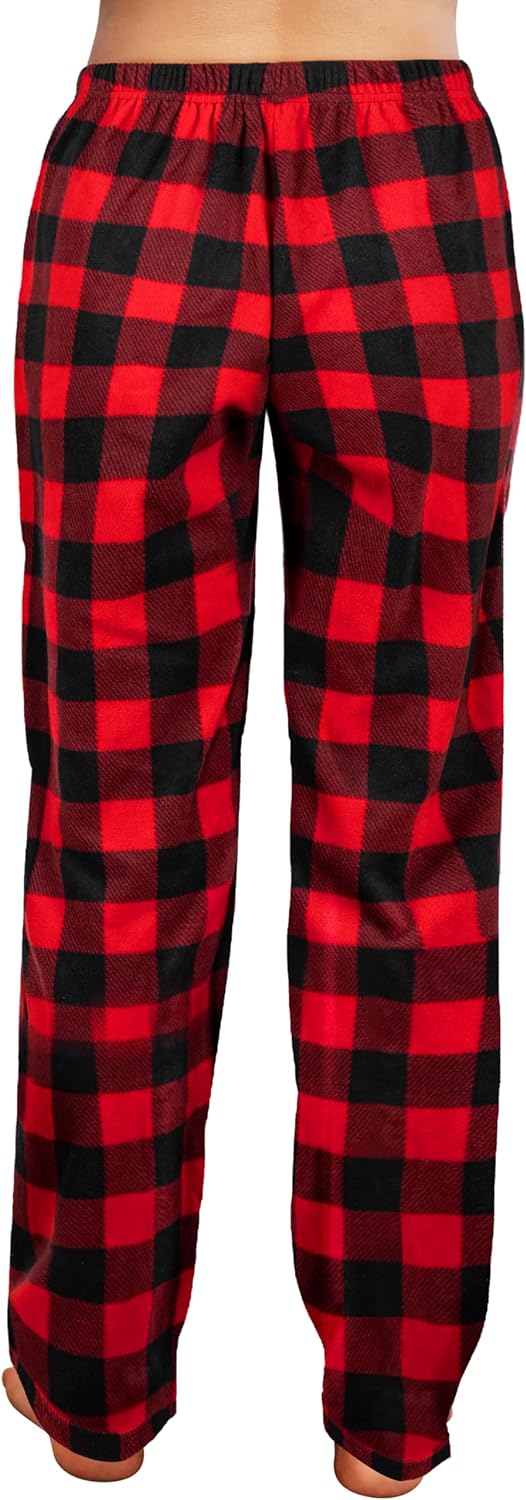 SYNCFUN Christmas Pajama Pants for Women,Red and Black Buffalo Plaid Pajama Pants for Women