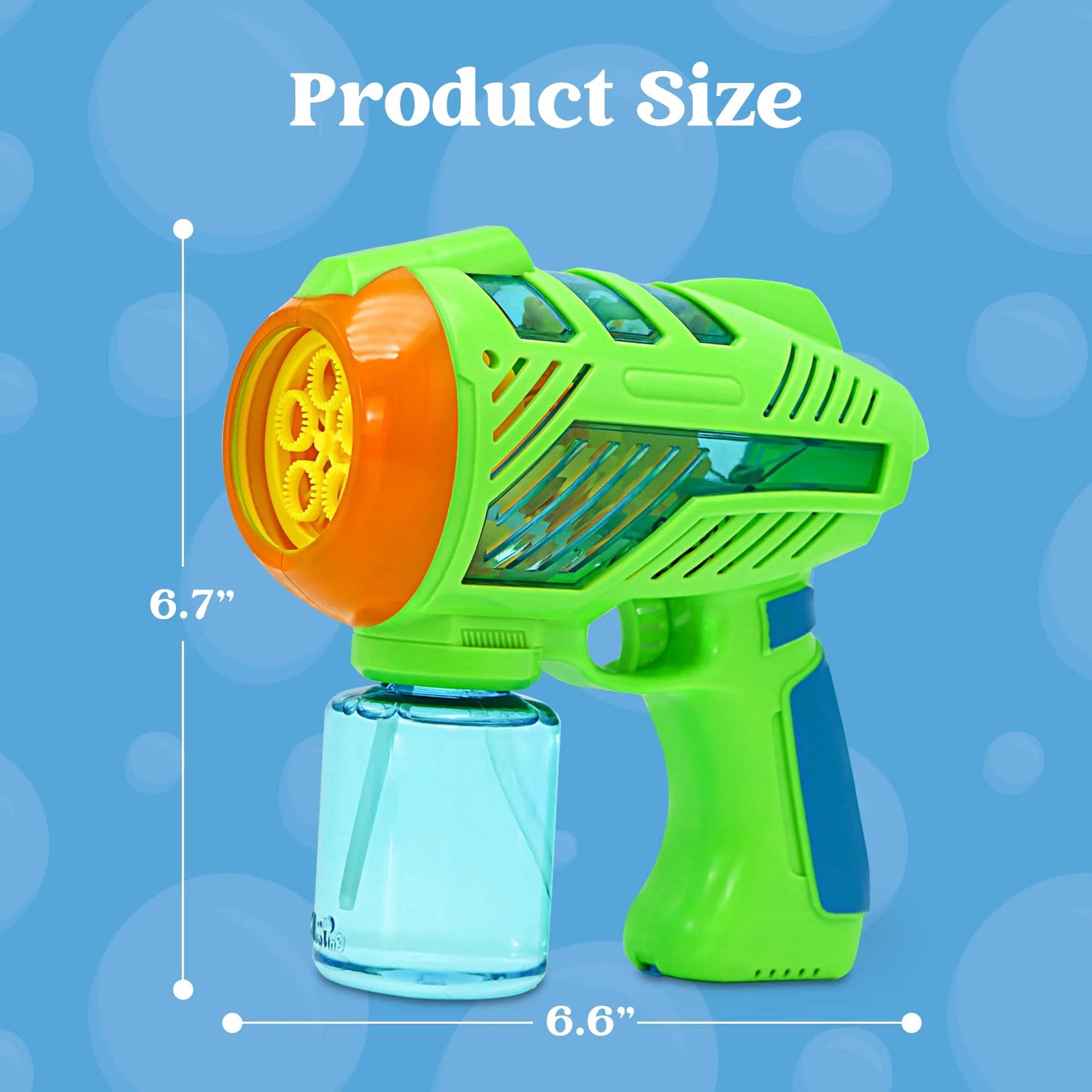 JOYIN 2 Bubble Guns with LED Lights and Music，Bubble Maker and Blower, Indoor and Outdoor Play, Kids Party Favor, Game Toys, Summer Themed Party and Birthday (Blue+Green)