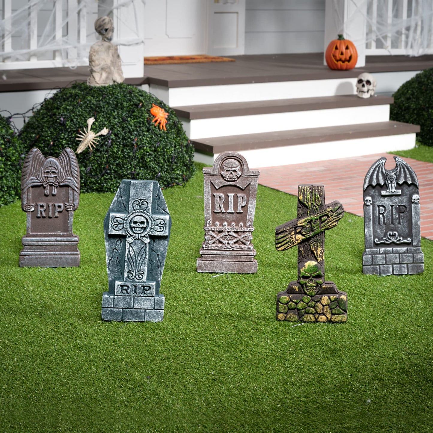 Joyfy 5Pack Halloween Tombstone Decoration for Halloween Outdoor Yard Decorations