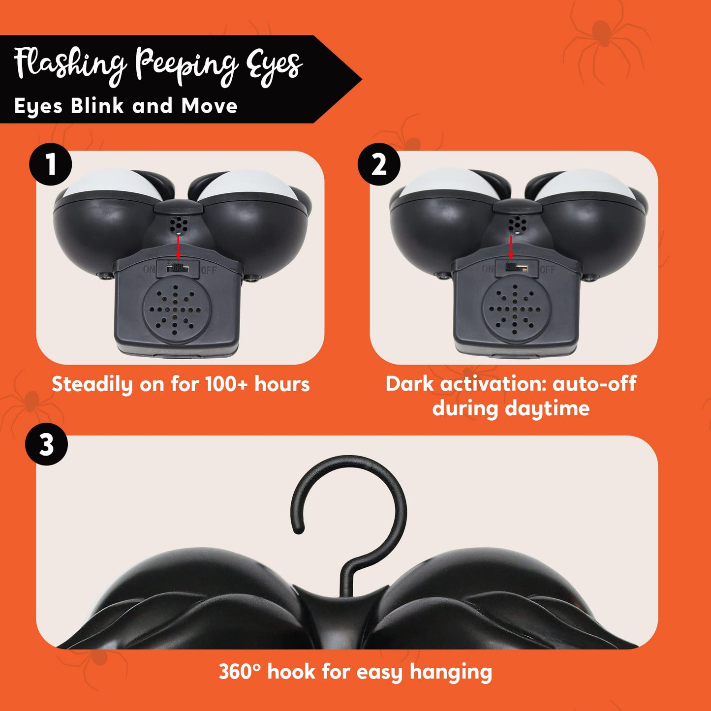 Joyfy 3 Packs Halloween Animated Flashing Peeping Eyes Lights Decorations,Outdoor Halloween Light Decorations,Halloween Car Decorations