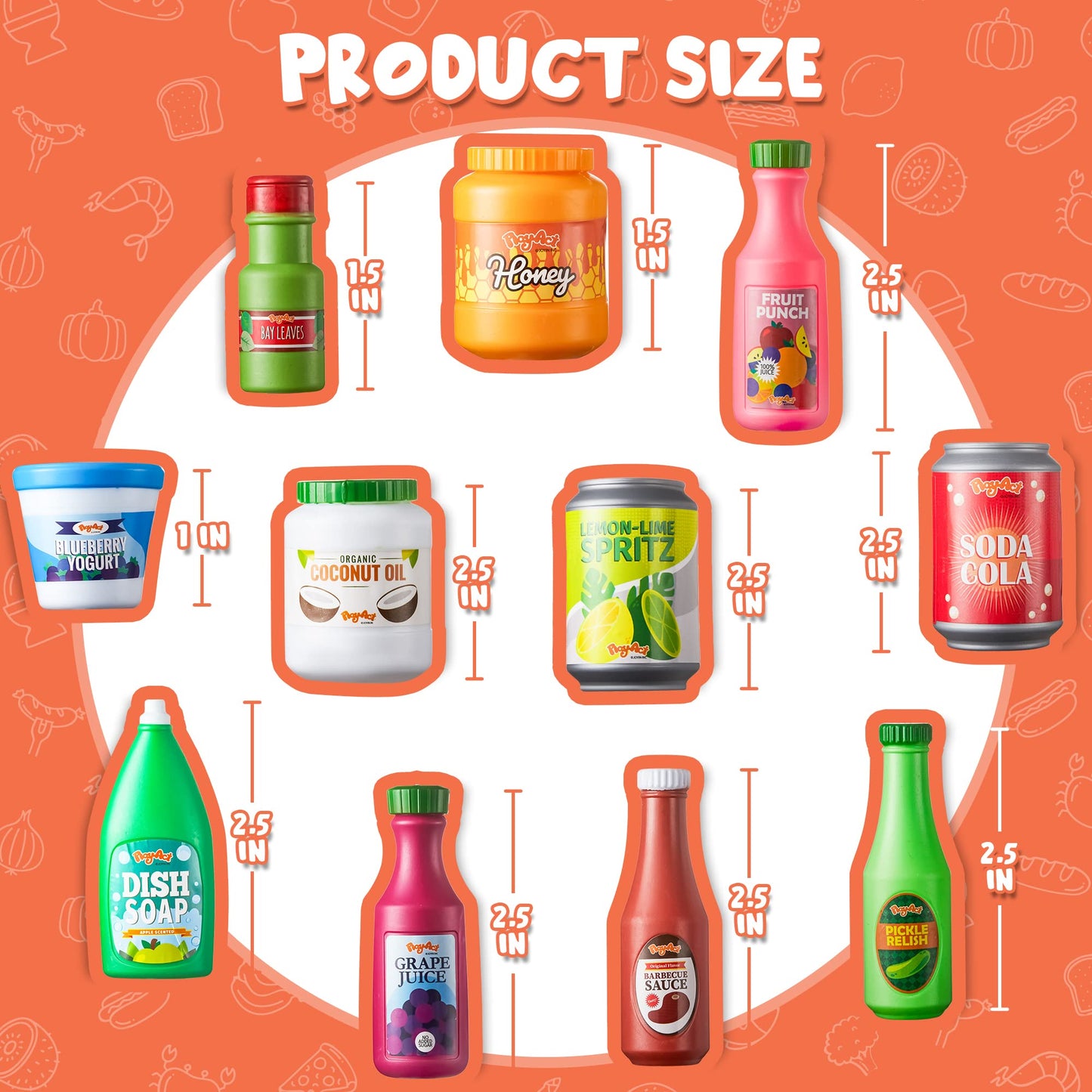 Joyfy 30 Pcs Play Food Grocery Cans, Play Kitchen Accessories, Gifts & Indoor Toys for Kids Toddlers 2 3 4 5 6 Years Old