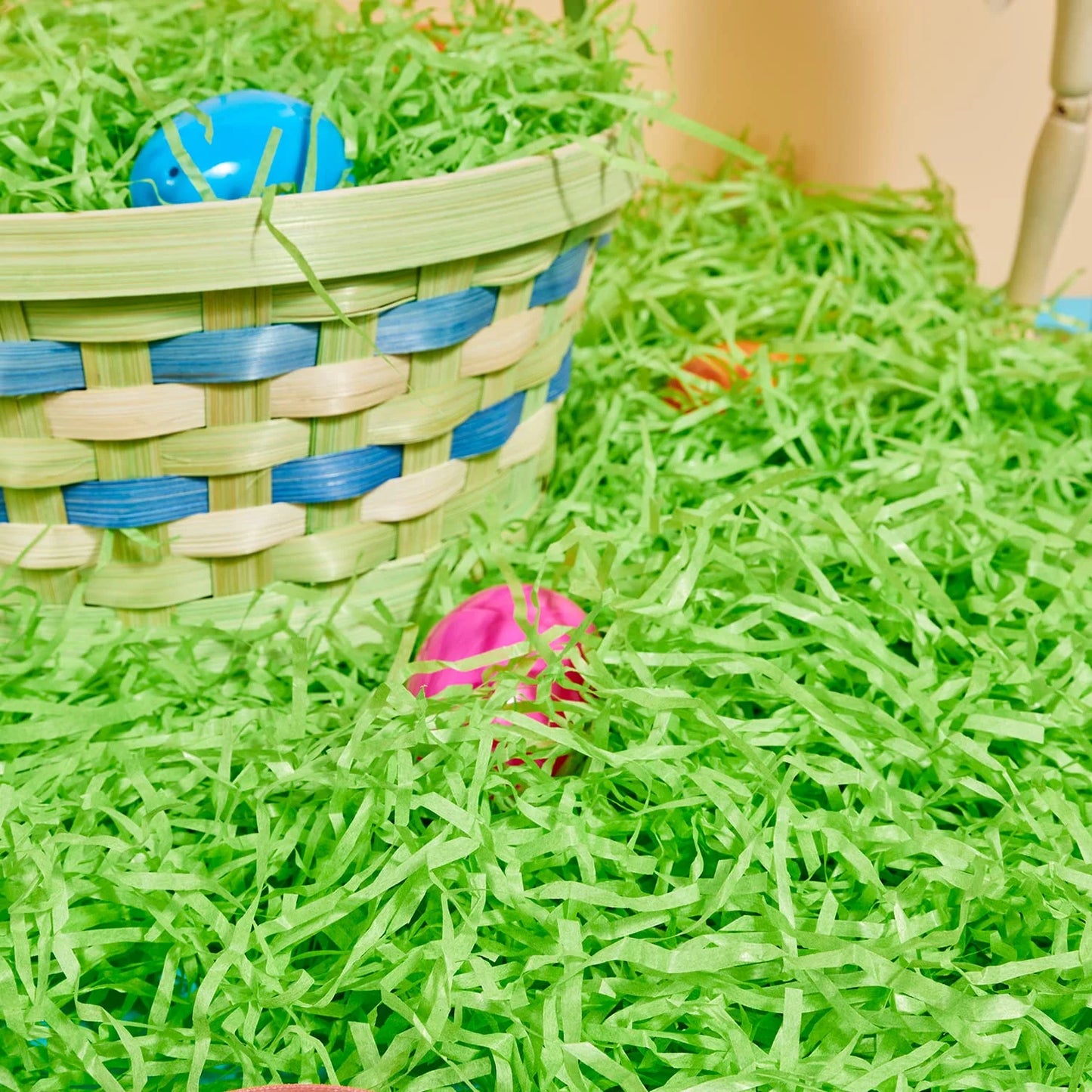 Joyfy 1000g (36oz ) Easter Grass for Baskets,Pink Yellow Sky Blue Green Recyclable Shredded Paper Easter Hunt,Party Decor