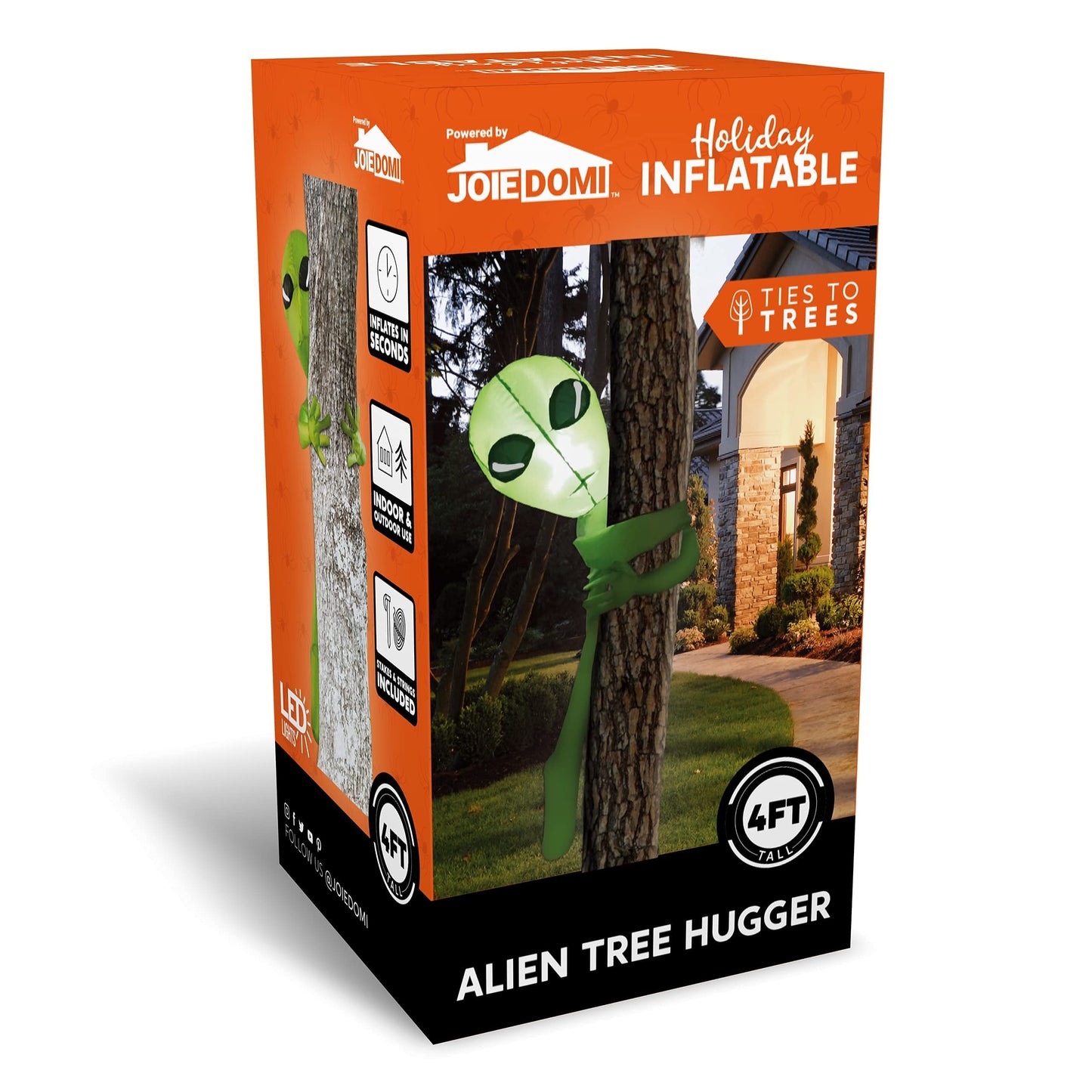 Syncfun 4 FT Halloween Inflatable Alien Tree Ghost Inflatable with Build-in LEDs,Outdoor Blow Up Inflatables Yard Decoration Decorations