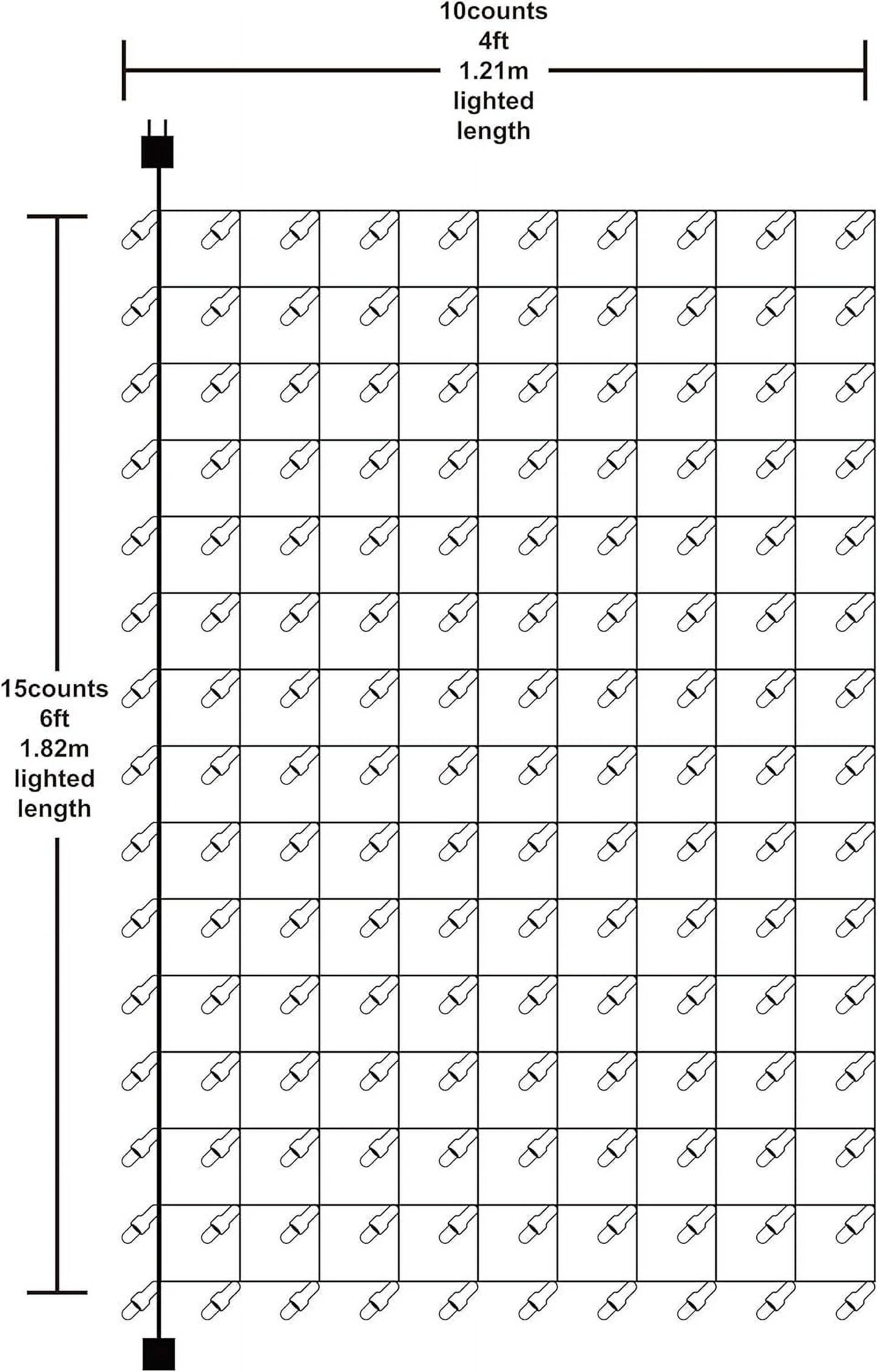 Syncfun 2 Pack of 150 Christmas Net Lights for Bushes,4 x 6 FT Warm White Incandescent Christmas Lights Net Lights Outdoor Mesh Lights for Bushes Garden Party Xmas Tree Decoration