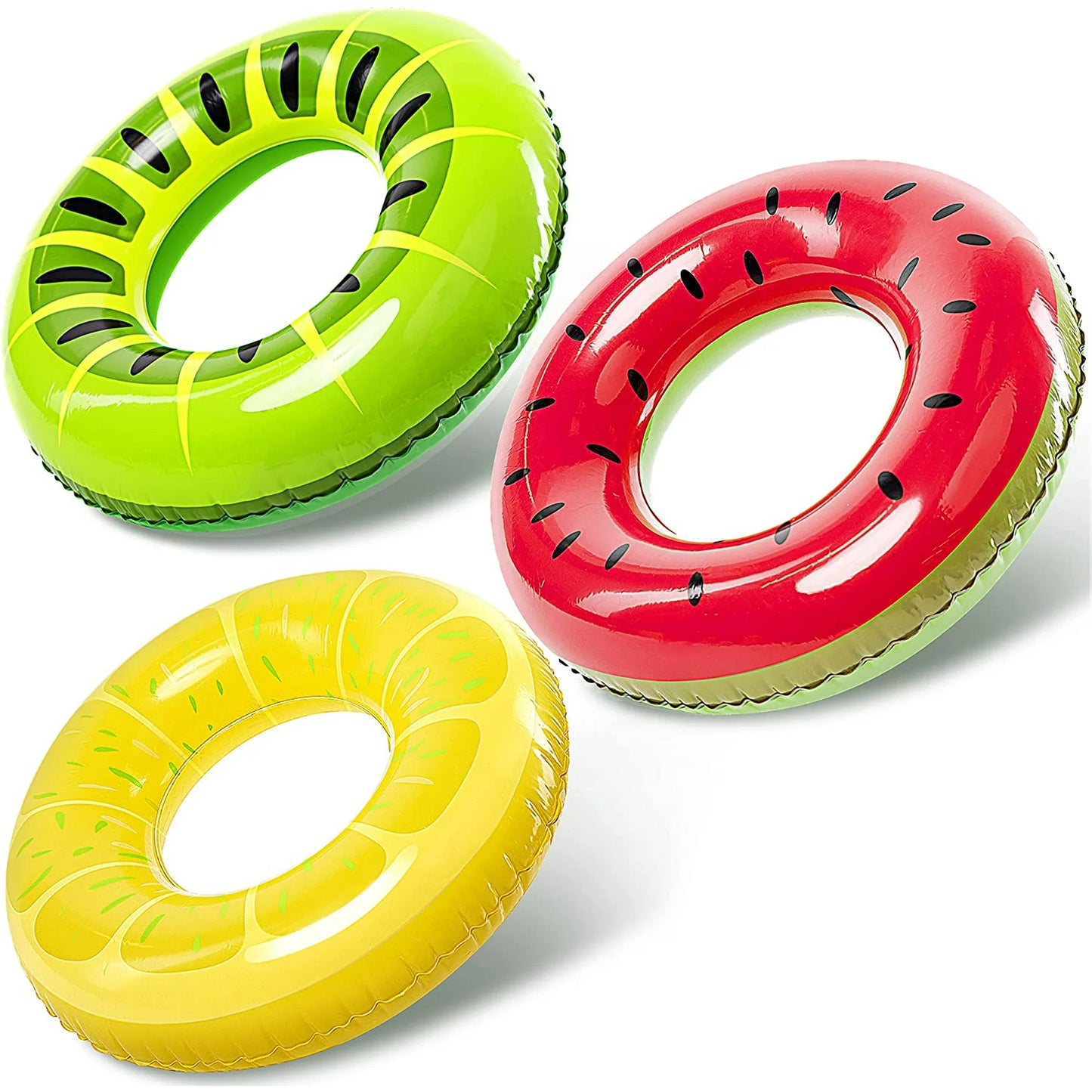 JOYIN 3 Pack Inflatable Pool Floats for Kids Adults, Fruits Swim Tube Pool Rings Swimming Rings Floaties for Swimming Pool Party Decorations