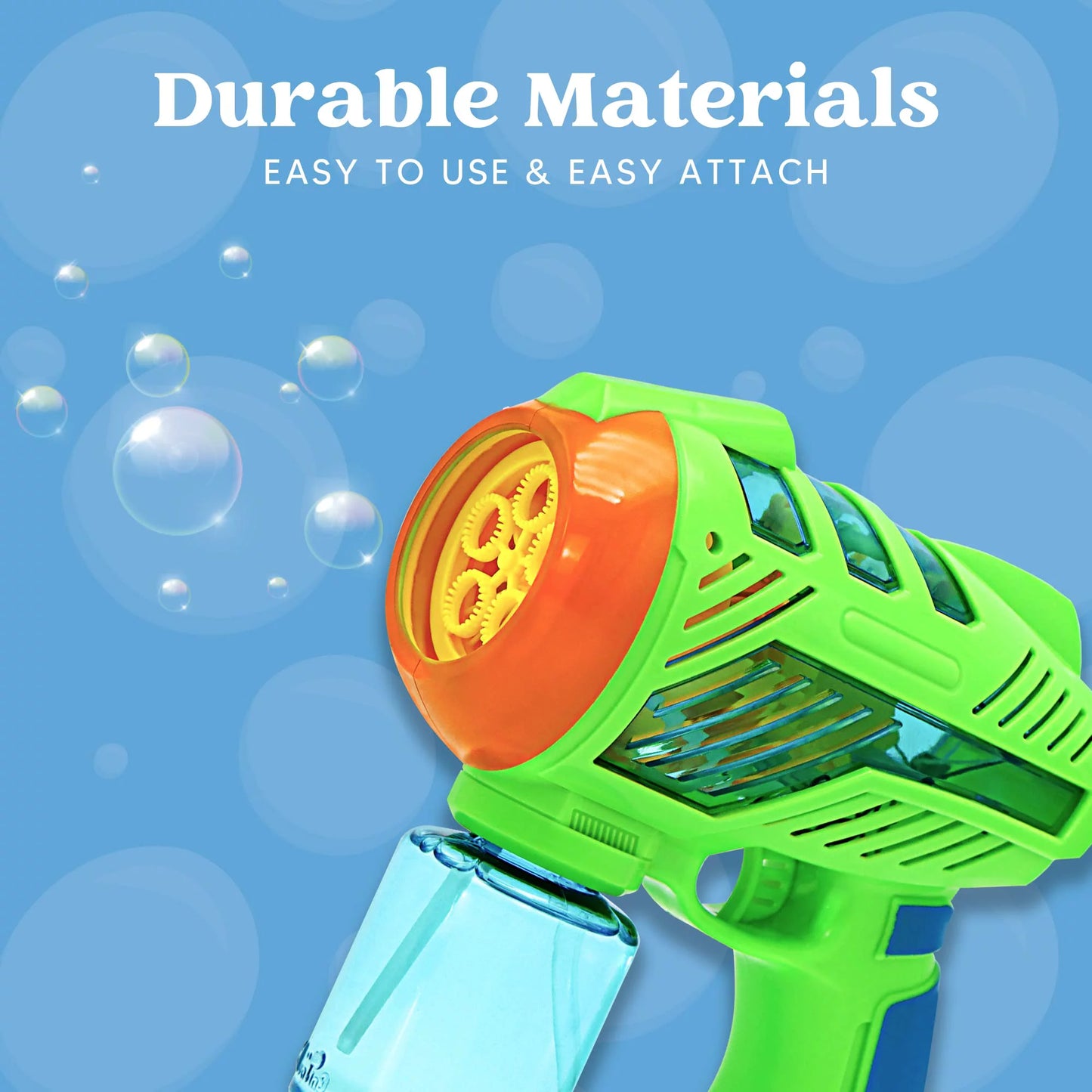 JOYIN 2 Bubble Guns with LED Lights and Music，Bubble Maker and Blower, Indoor and Outdoor Play, Kids Party Favor, Game Toys, Summer Themed Party and Birthday (Blue+Green)