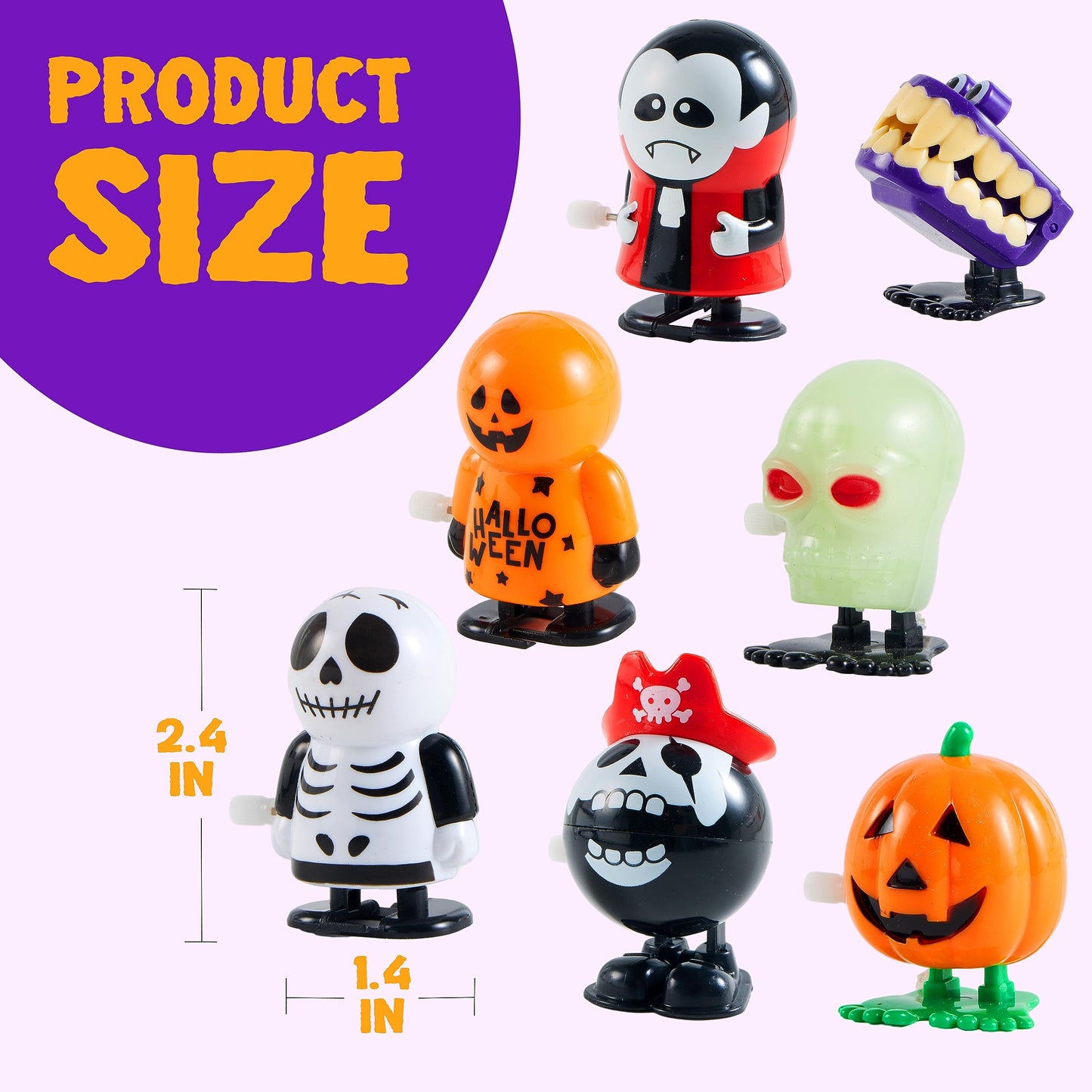 SYNCFUN 12 Pcs Halloween Wind Up Toys for Kids,Halloween Toys Bulk Halloween Gifts Halloween Basket Halloween Accessories,Halloween Goody Bags,Halloween Treat Bag Fillers