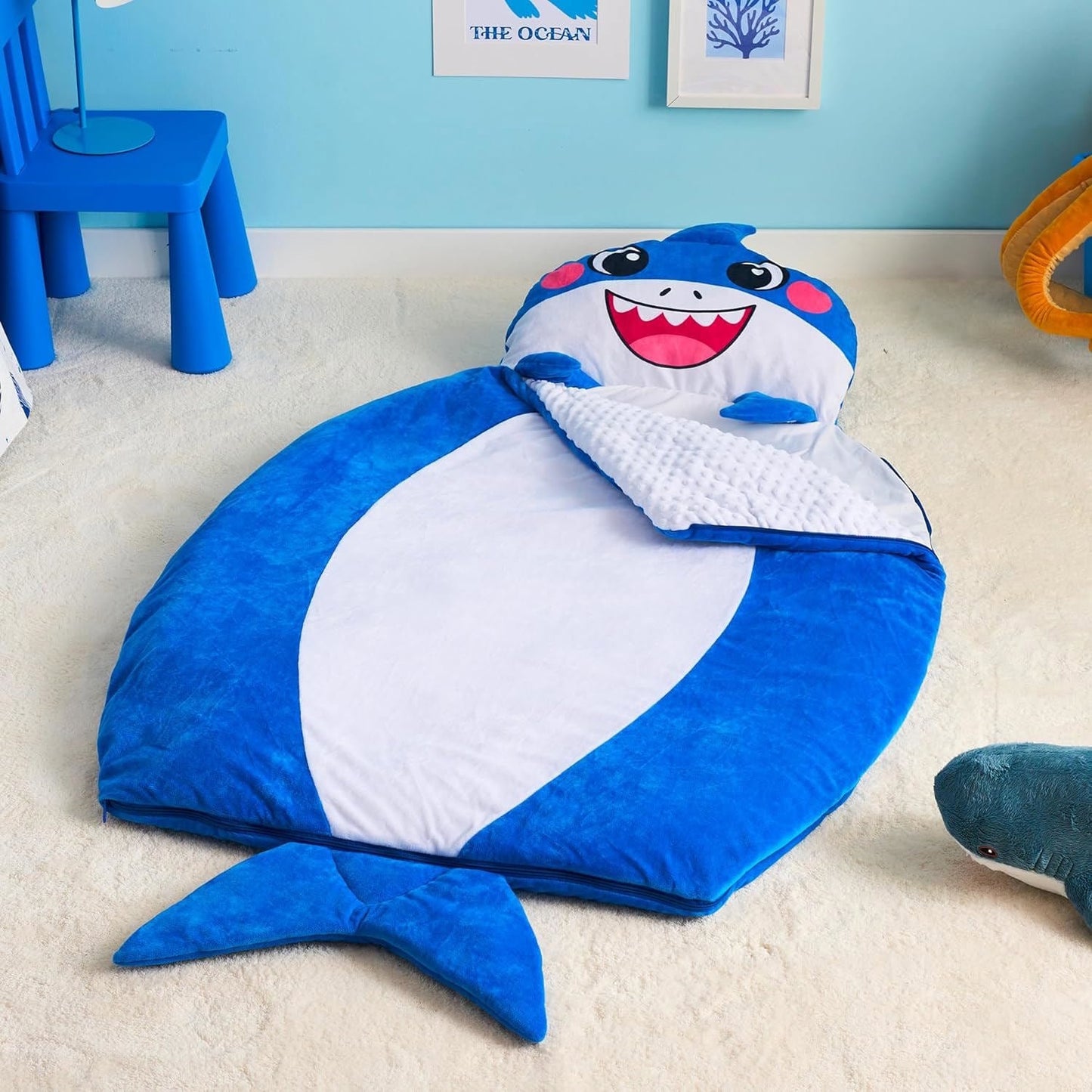 Joyfy Kids Sleeping Bag for 4 5 6 Year Old Girls & Boys, Toddler Nap Mat with Pillow & Blanket 60x39, Soft Plush Sleeping Mat for Preschool Daycare Ages 3+