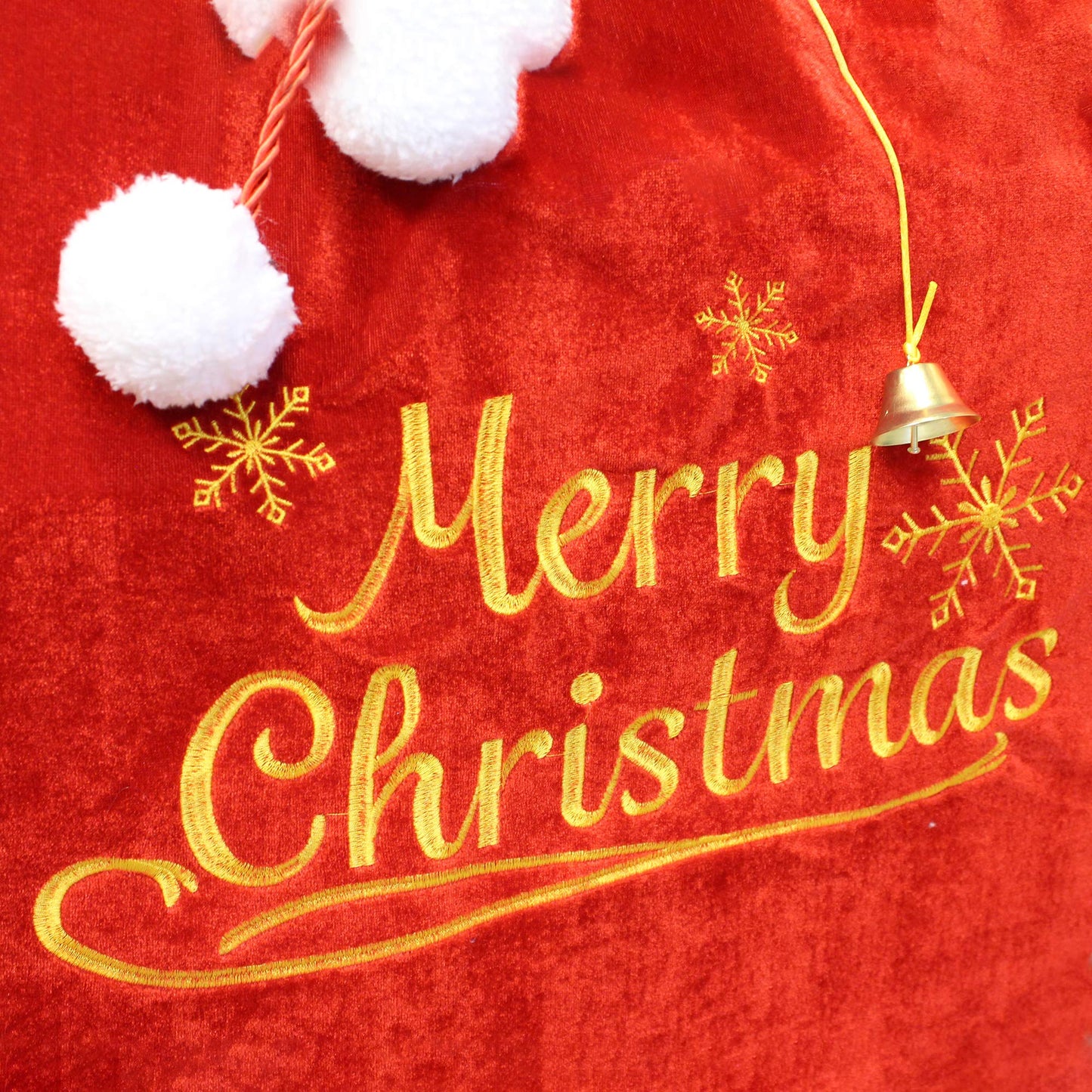 Joyfy Christmas Gift Bag 31" x 27" Santa Sack with Cord Drawstring for Indoor Xmas Give Decoration, Holiday Gift Decoration, Giant Presents Gifts Wrap