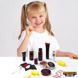 Joyfy 16 Pcs Halloween Makeup Kit,Halloween Family Makeup Set Face Painting Kit with Liquid Blood Gel,Fake Blood and More for Zombie Vampire Cosplay for Adult Kids