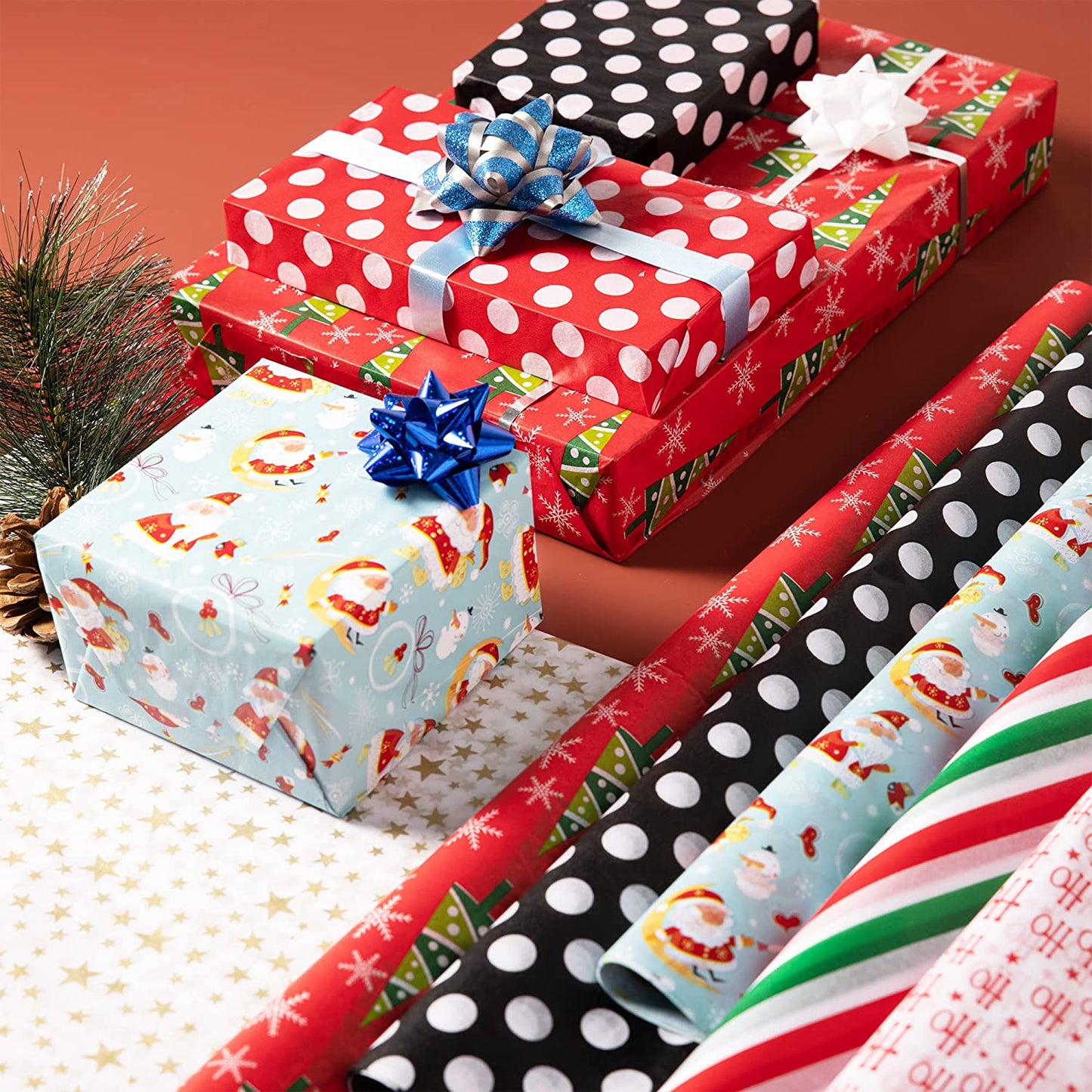 Joyfy 150 Sheets Christmas Tissue Paper Assorted Design 20" x 20" Easy and Fast Gift Wrapping Accessory for Present Boxes, Xmas Gift Wrapping Bags and Wine Bottles