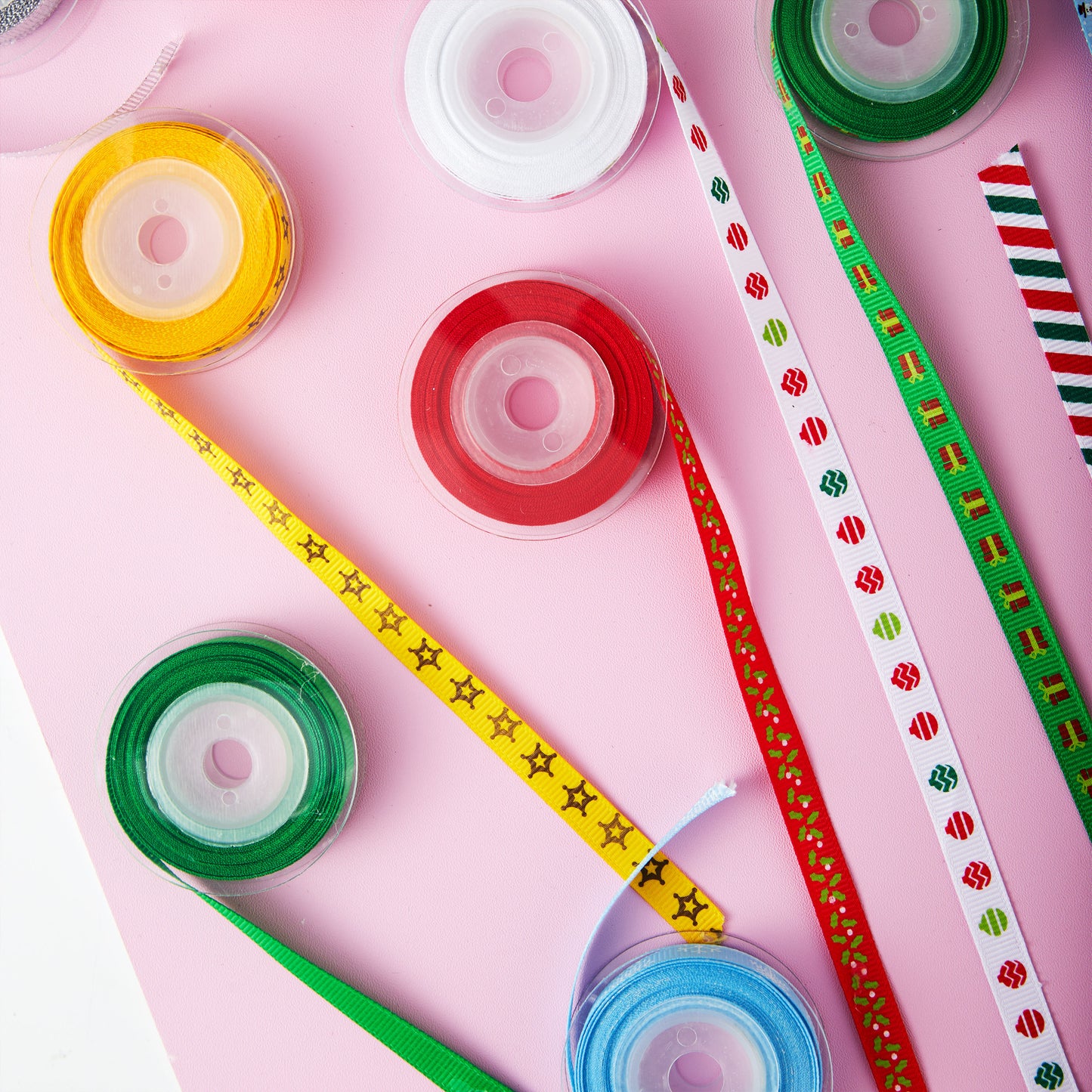 SYNCFUN 270 ft Satin Ribbon Assortment, 18 Pcs