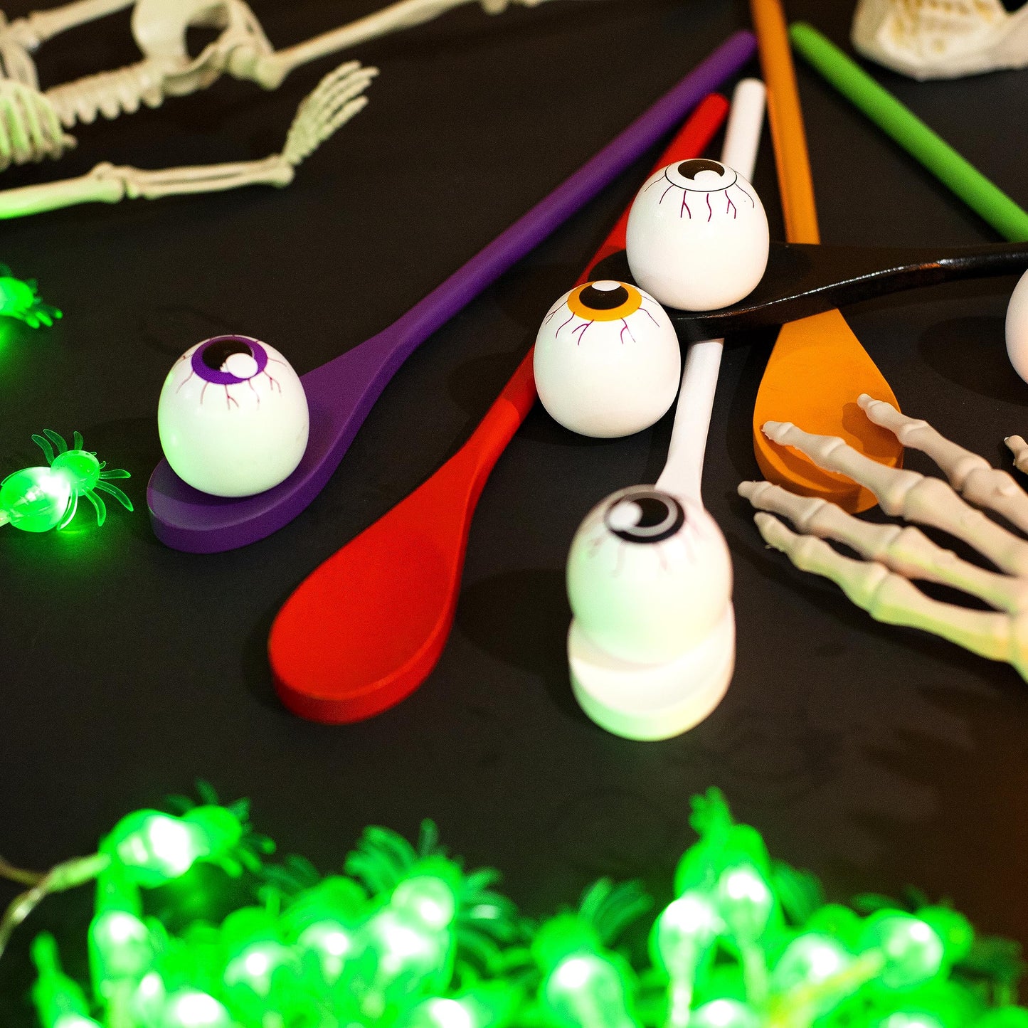 Joyfy 6 Packs Halloween Spoons Game Set,Eyeballs and Spoons Race Party Favors for Kids,Halloween Prizes,Halloween Activities for Kids