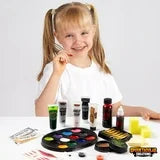 Joyfy 26 Pcs Halloween Makeup Kit,Halloween Family Makeup Set Face Painting Kit with with Zombie Green Ooze,Fake Blood Costume and More for Vampire Cosplay